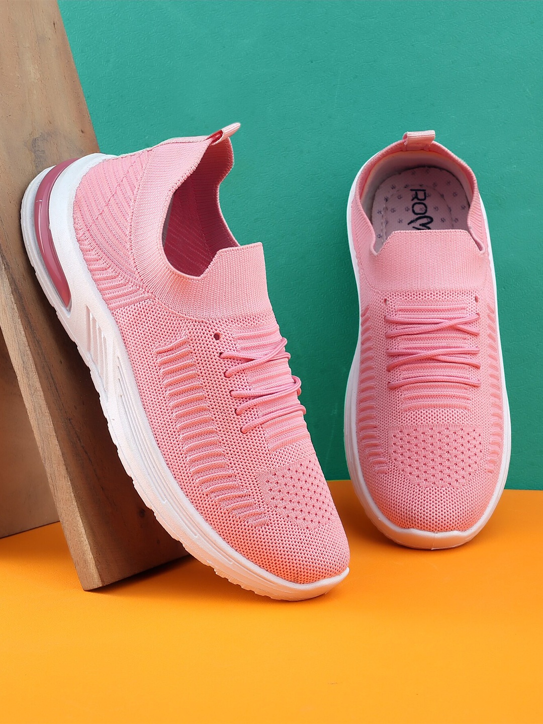 

KRAASA Women Lace-Ups Walking Sports Shoes, Pink
