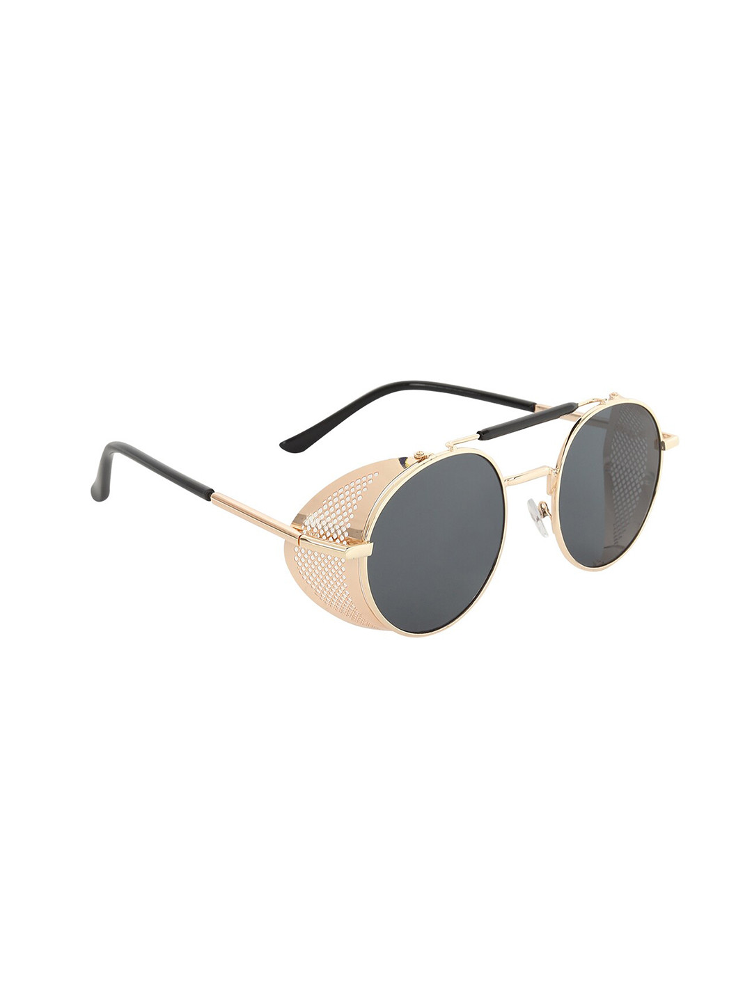 

CRIBA Lens & Round Sunglasses with UV Protected Lens, Black