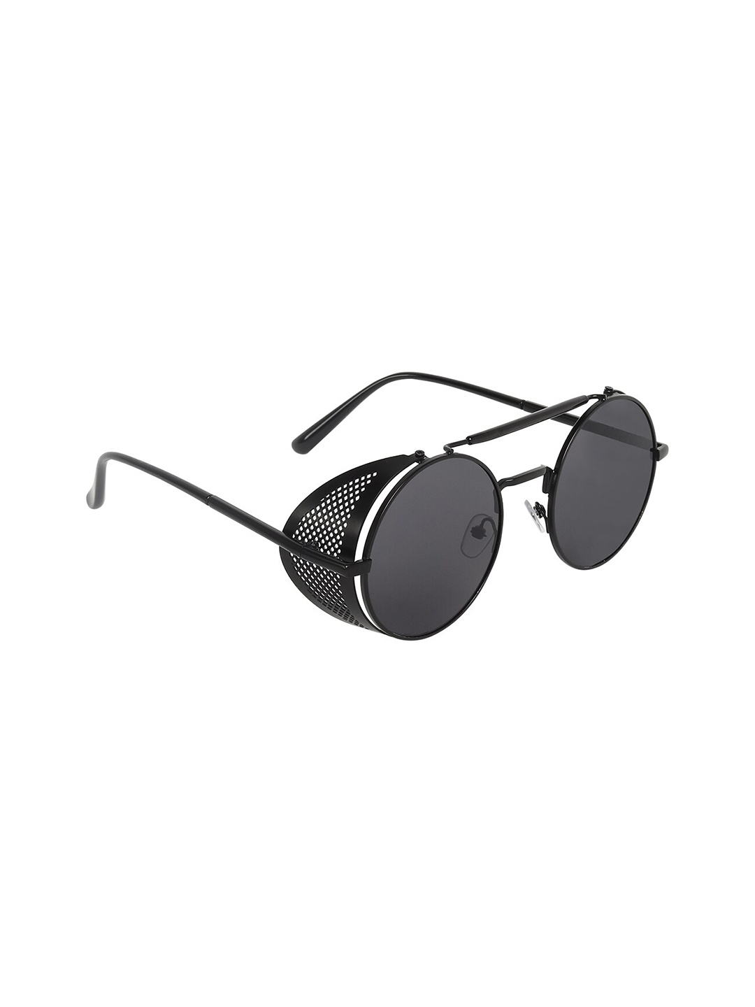 

CRIBA Lens & Round Sunglasses with UV Protected Lens, Black