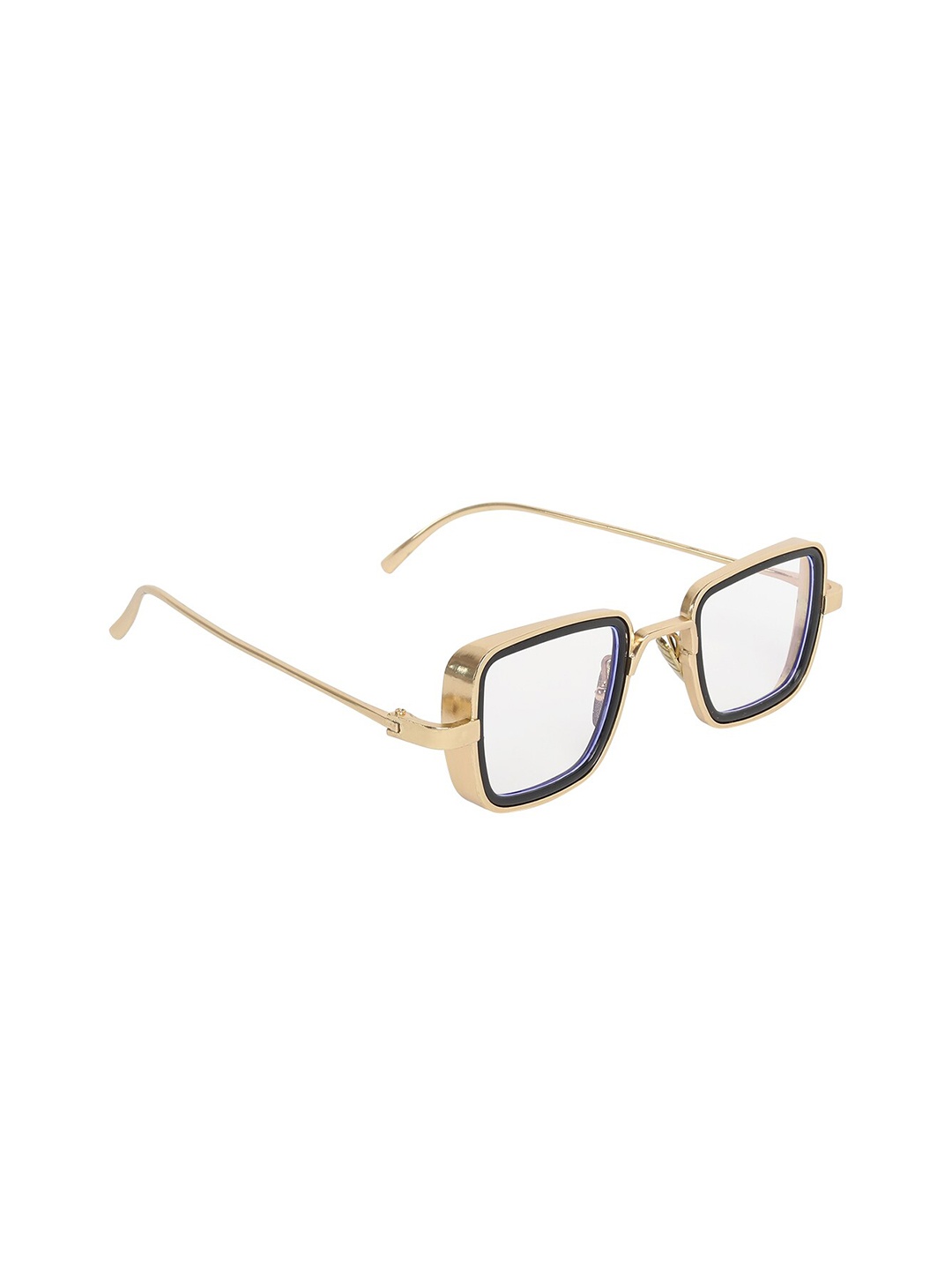 

CRIBA Unisex Rectangle Sunglasses with UV Protected Lens, Gold