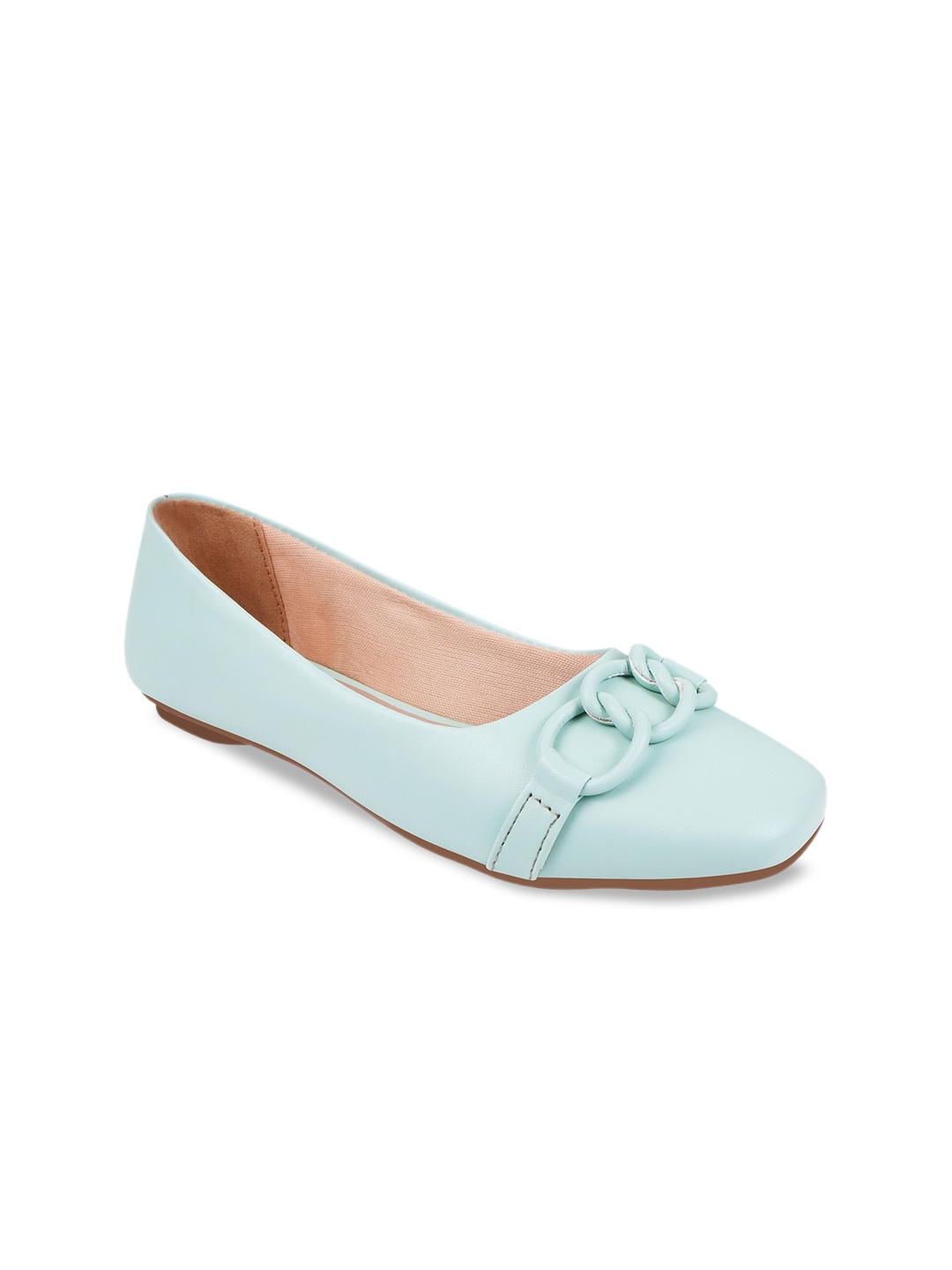 

Shoetopia Women Embellished Square Toe Ballerinas, Sea green