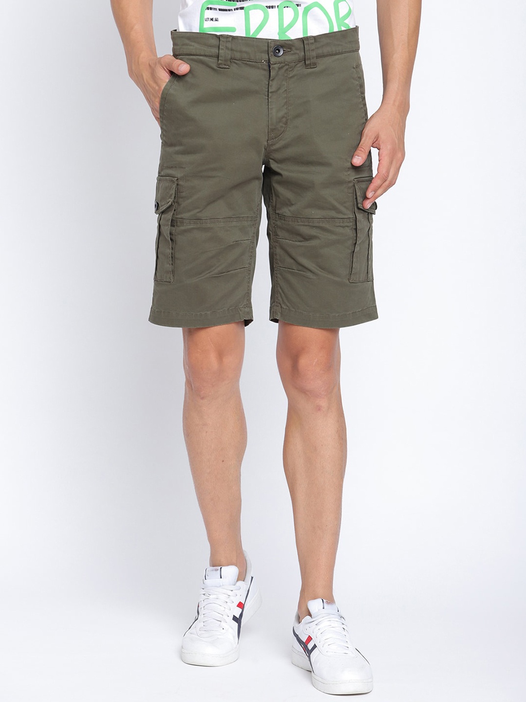 

PUNK Men Mid-Rise Cargo Shorts, Olive