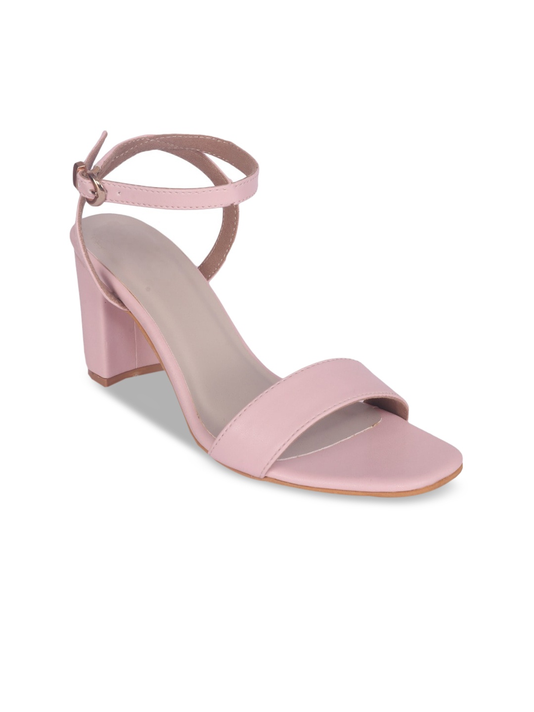 

DressBerry Women Peep Toes Block Heels, Pink