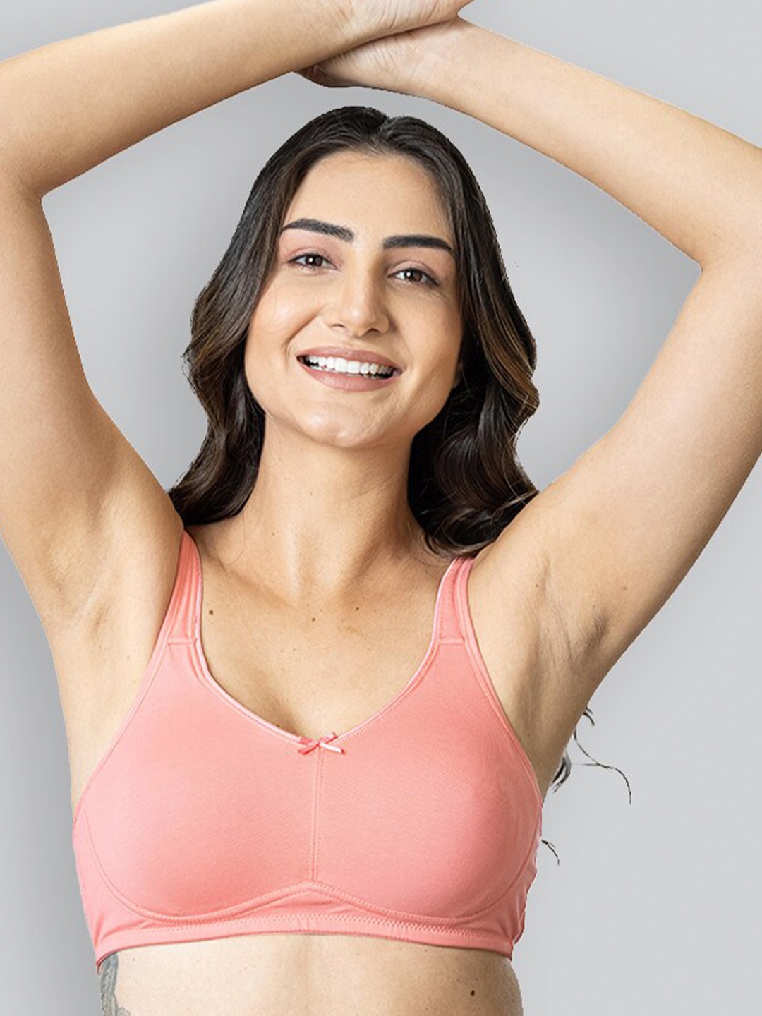 

LYRA Cotton Spandex Full Coverage Secret Support Bra, Peach