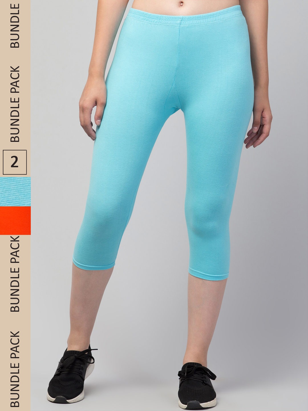 

Apraa & Parma Women Pack of 2 Skinny Fit Capris, Orange