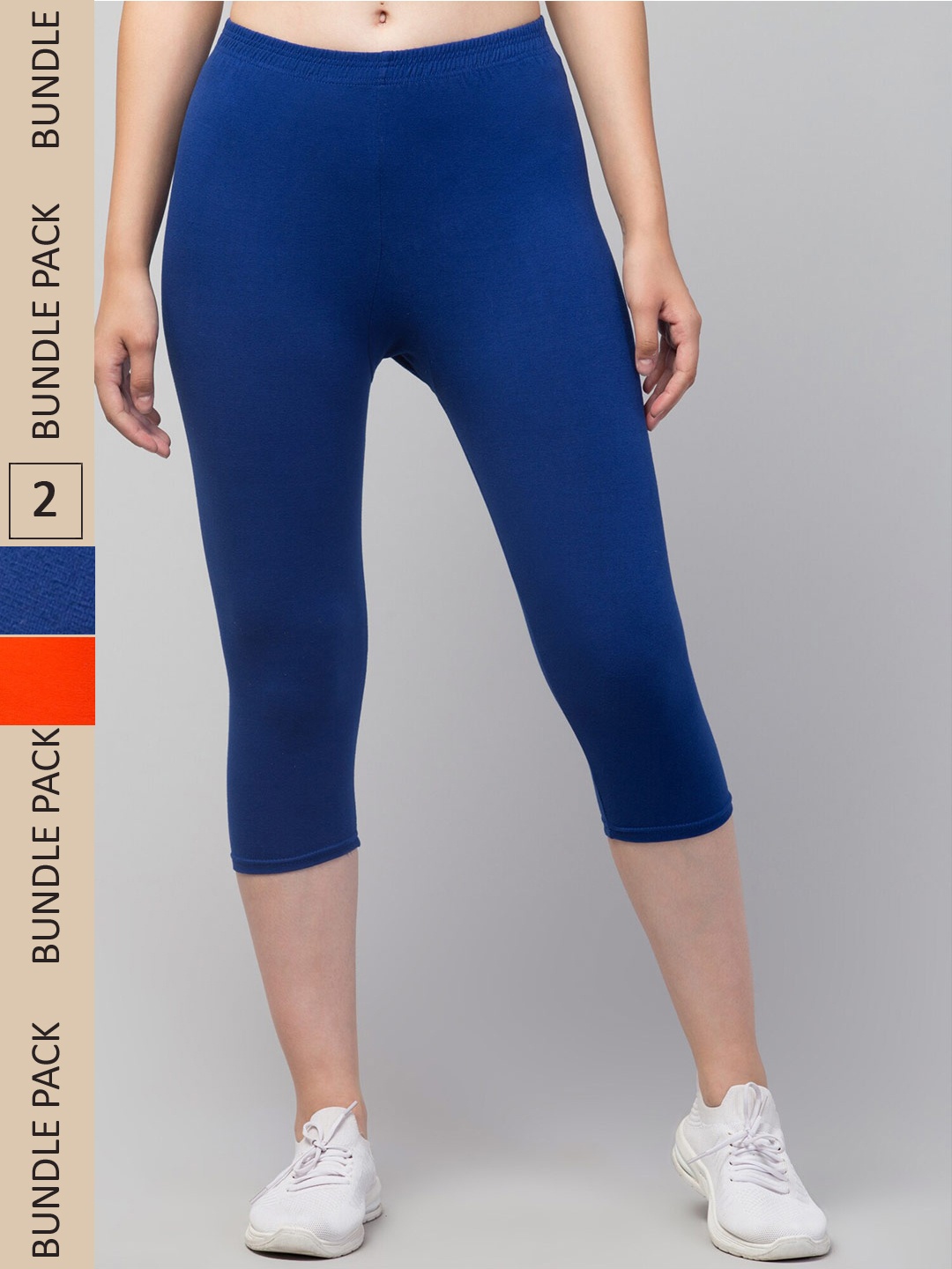 

Apraa & Parma Women Pack of 2 Skinny Fit Capris, Orange
