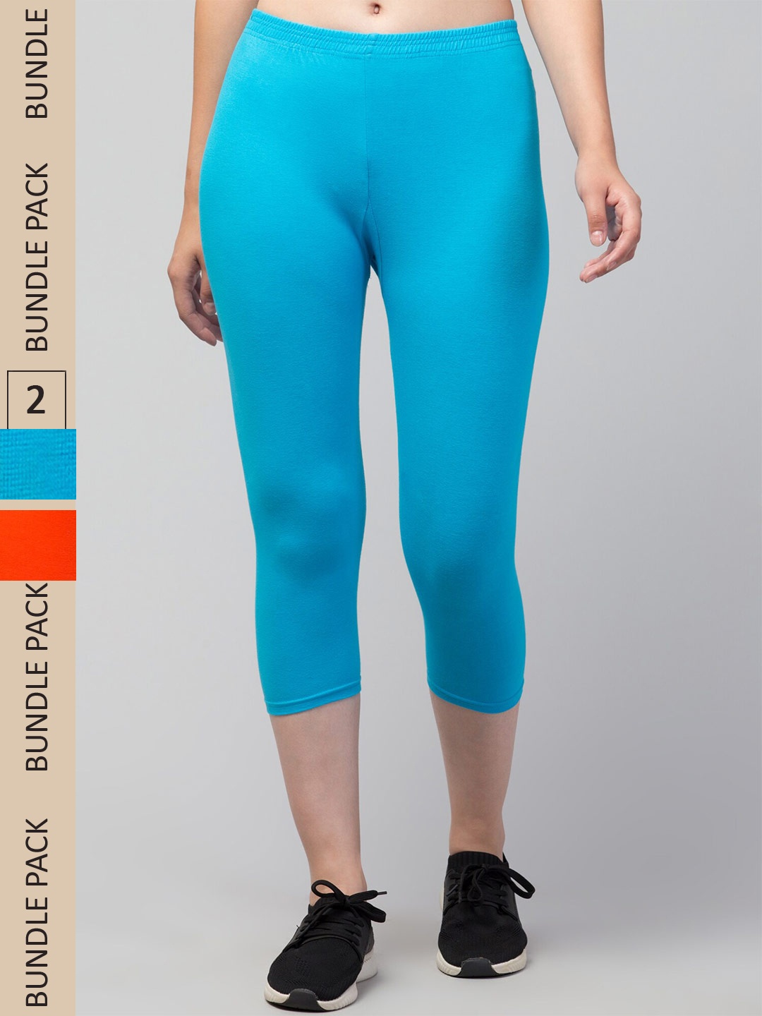 

Apraa & Parma Women Pack of 2 Skinny Fit Capris, Orange