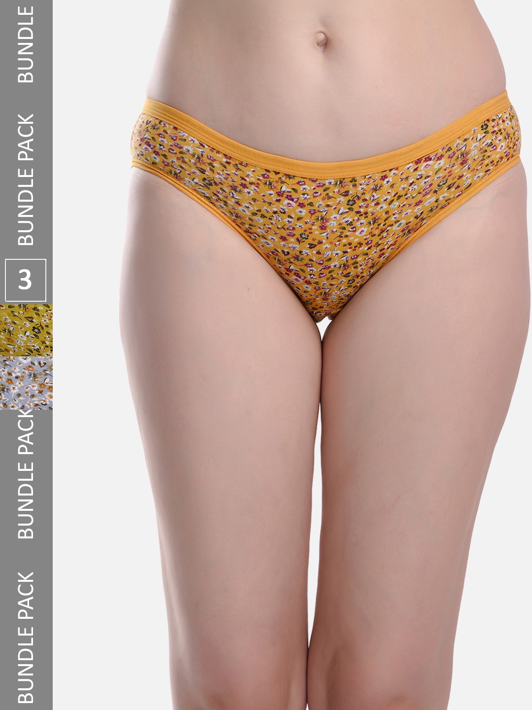 

FIMS Pack Of 3 Printed Anti-Microbial Hipster Briefs, Beige