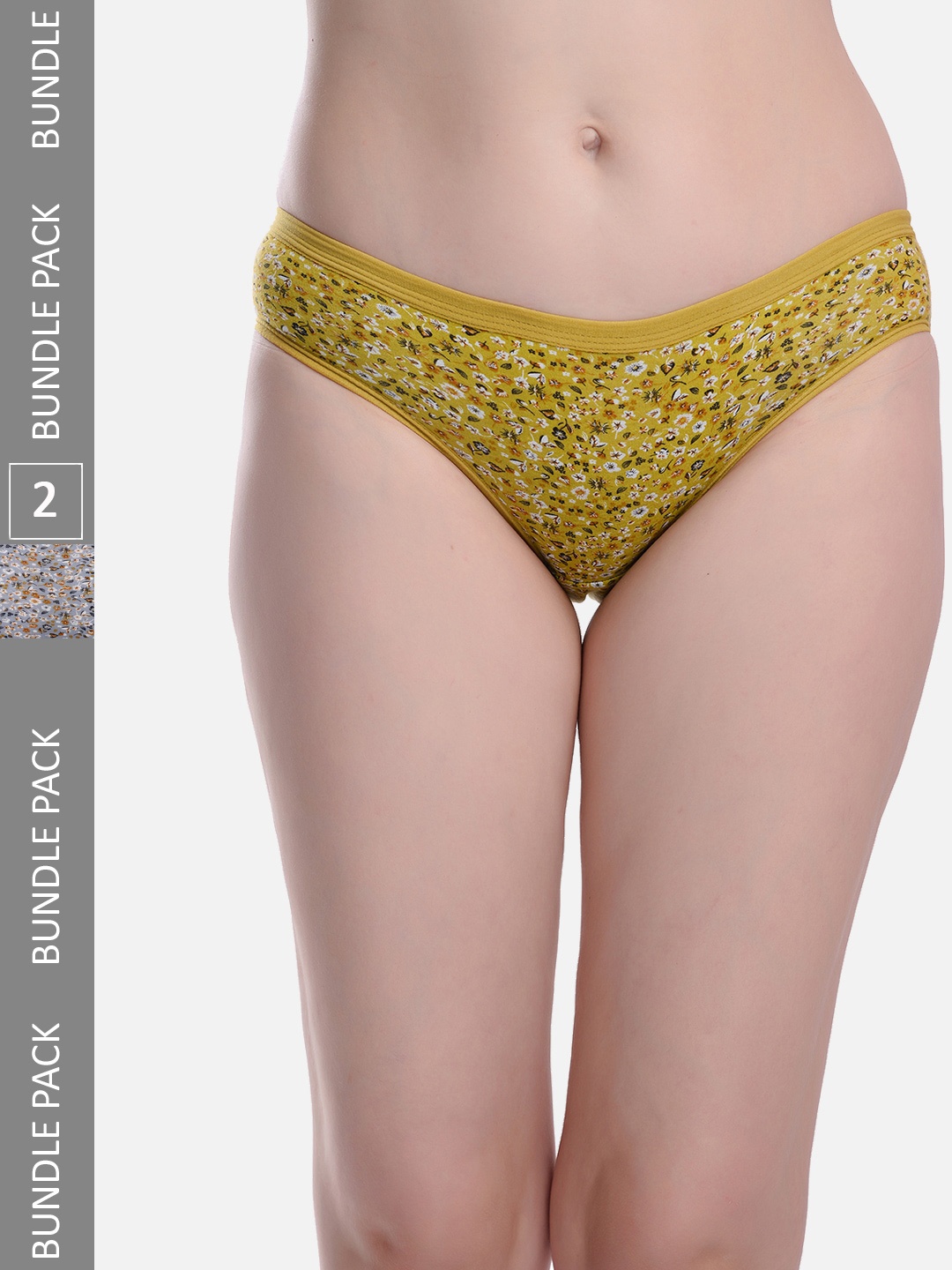 

FIMS Women Pack Of 2 Printed Anti-Microbial Hipster Briefs, Green
