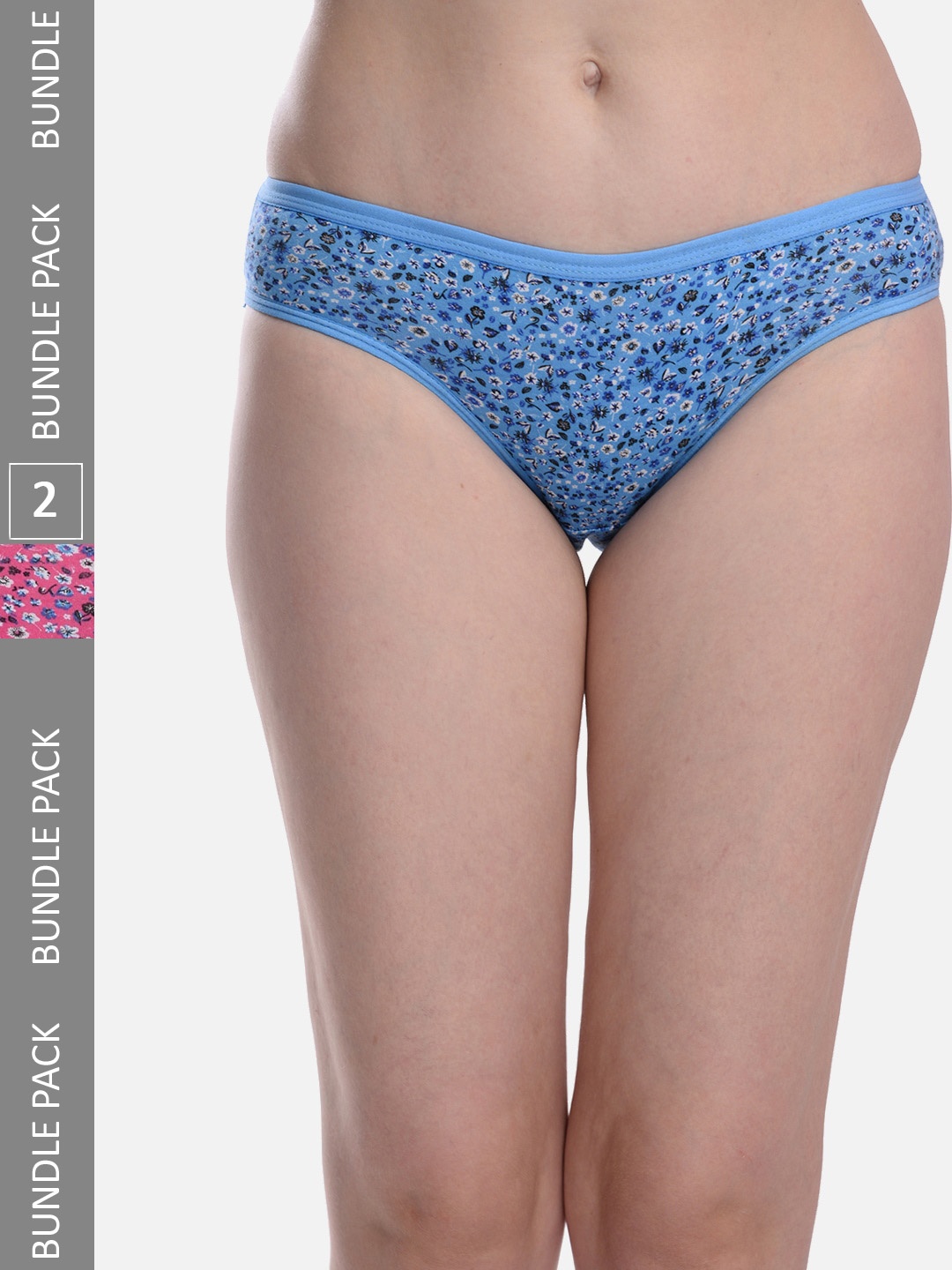 

FIMS Women Pack Of 2 Printed Anti-Microbial Hipster Briefs, Blue