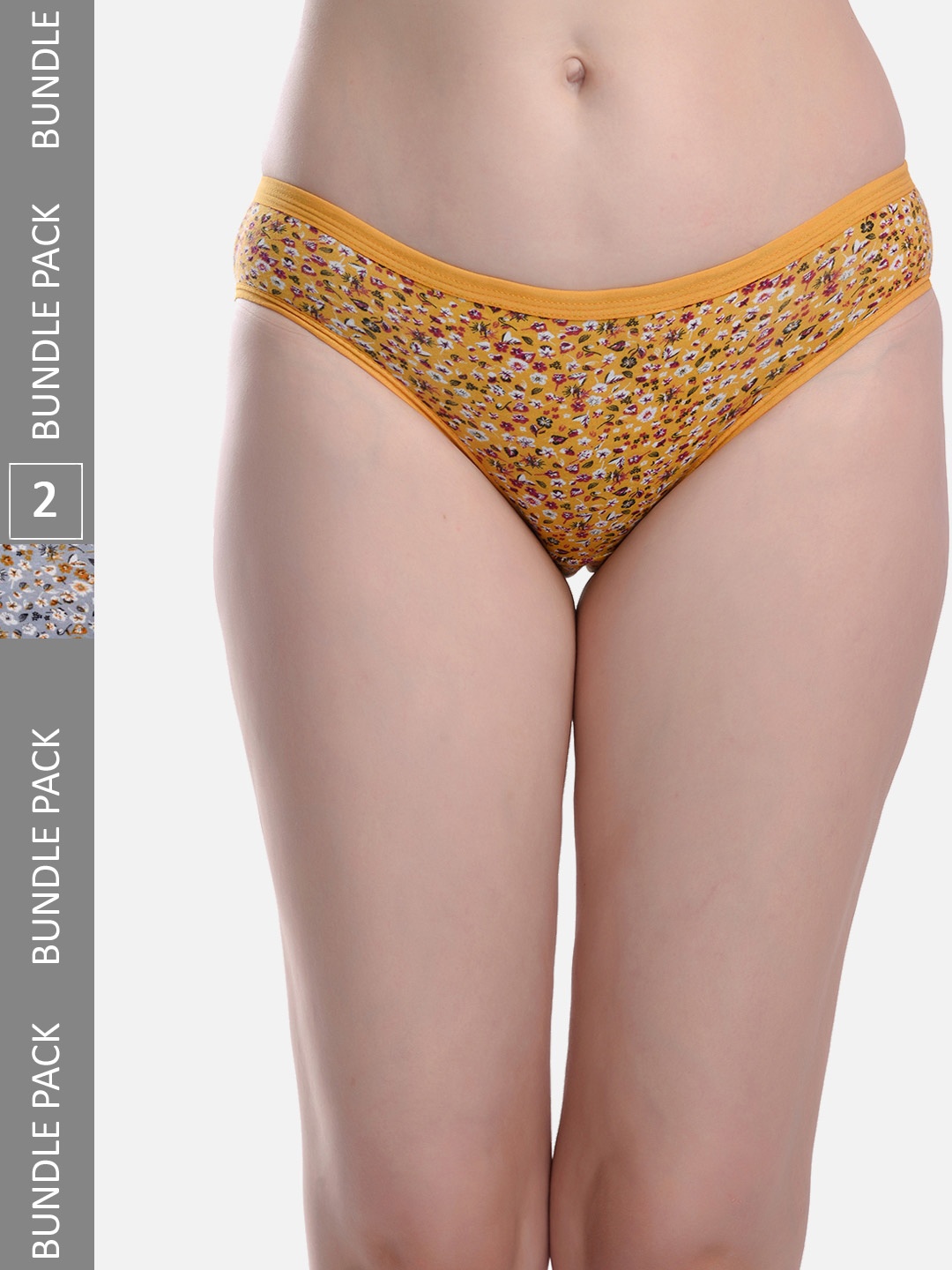 

FIMS Women Pack Of 2 Printed Anti-Microbial Hipster Briefs, Beige
