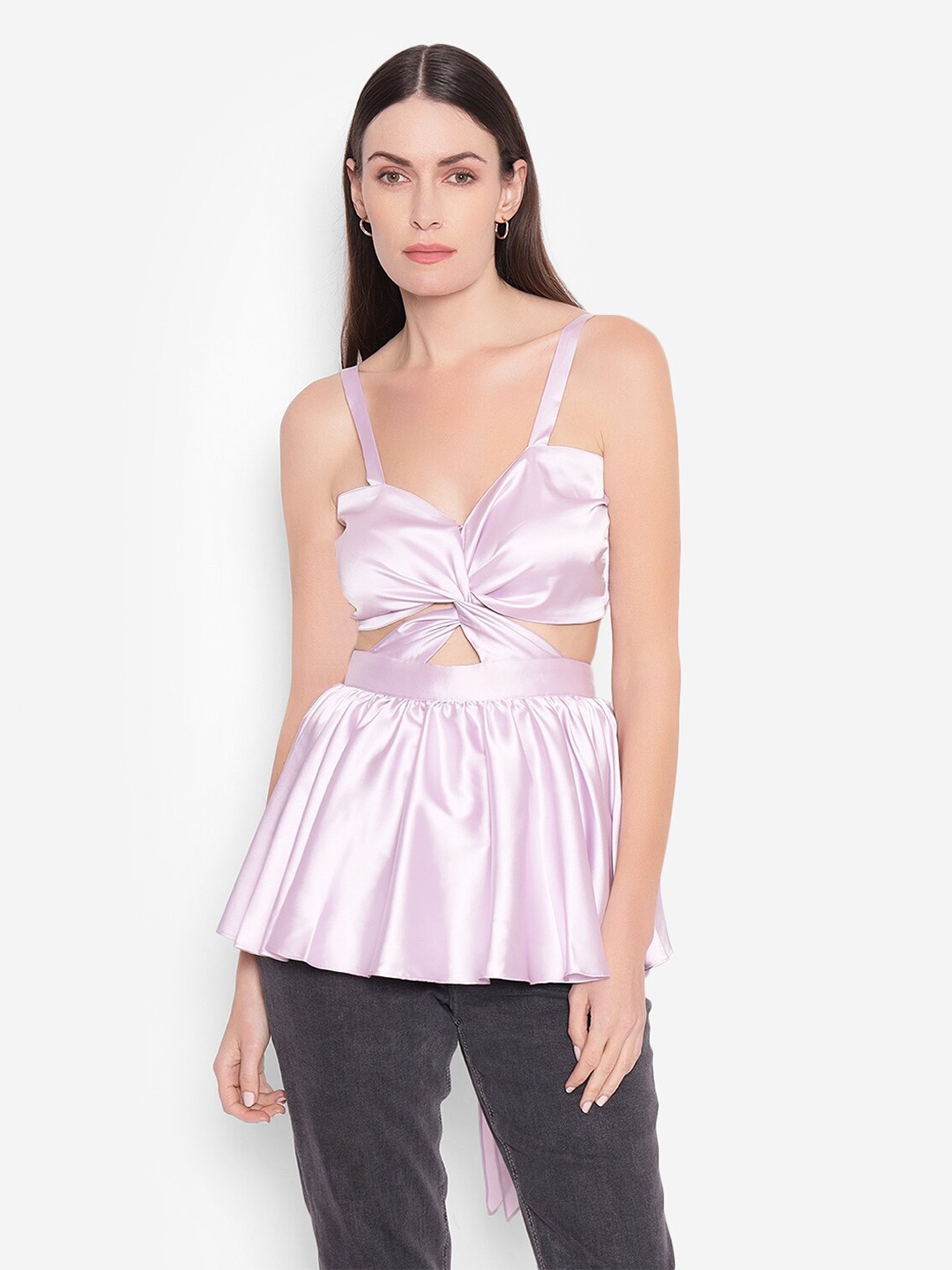 

SHABERRY Pink Peplum Top