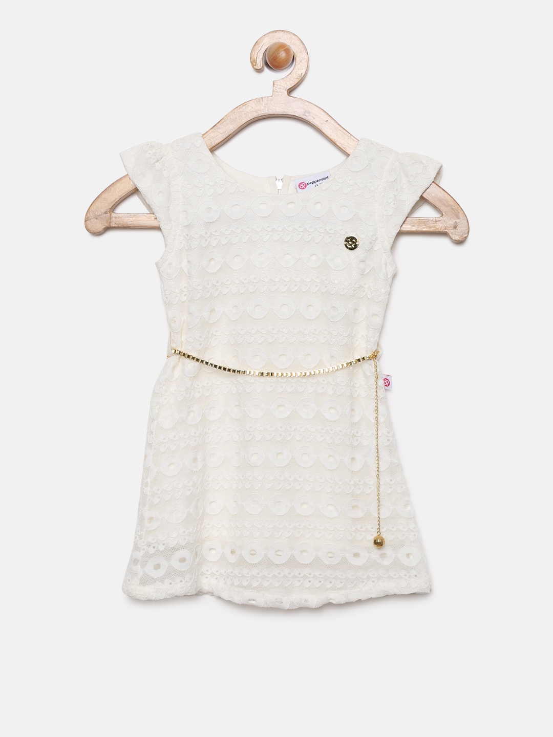 

Peppermint Girls White Lace A-Line Dress