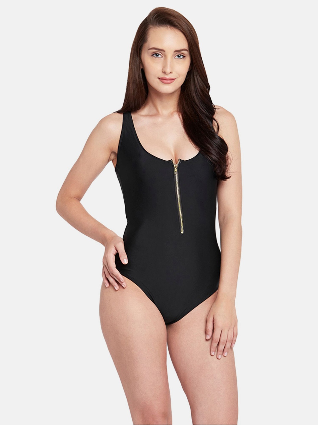 

Berrys Intimatess Zipper Neck With Racerback Bodysuit, Black