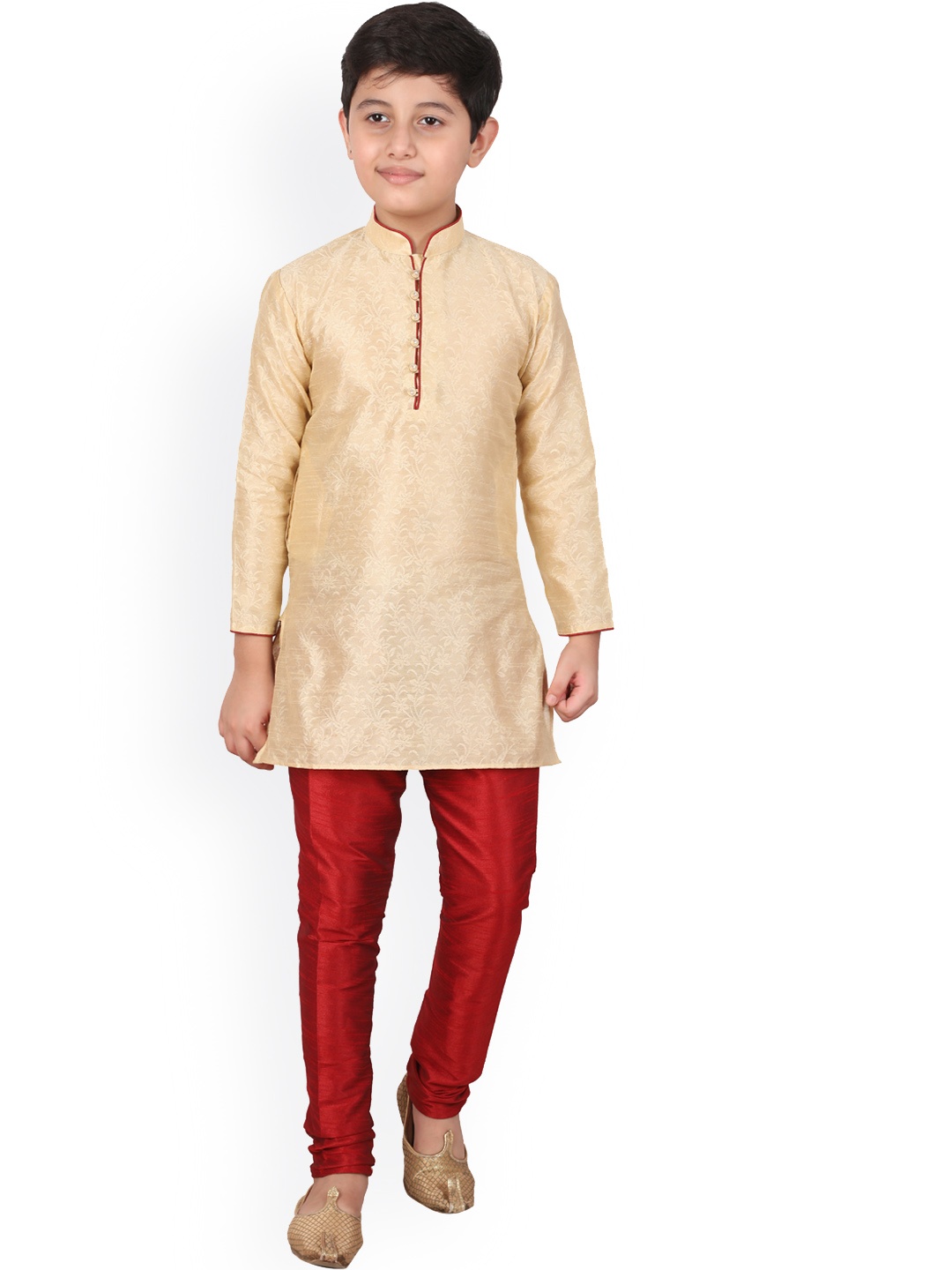 

Pro-Ethic STYLE DEVELOPER Boys Beige Floral Kurta with Churidar