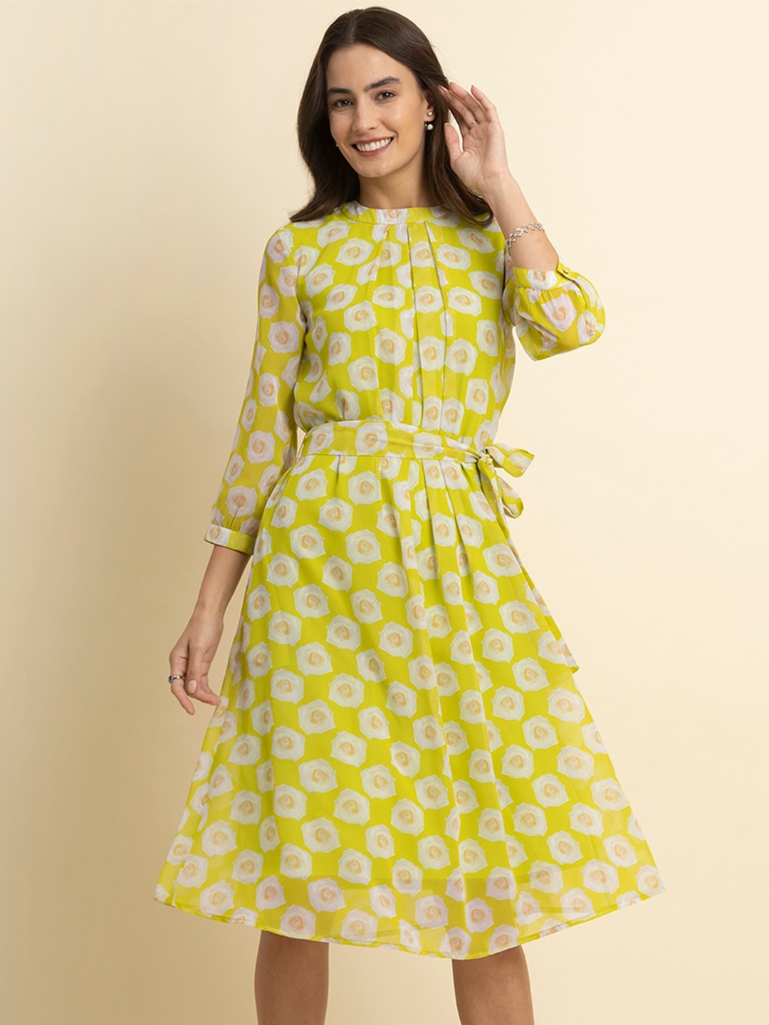 

FableStreet Floral Georgette Dress, Green