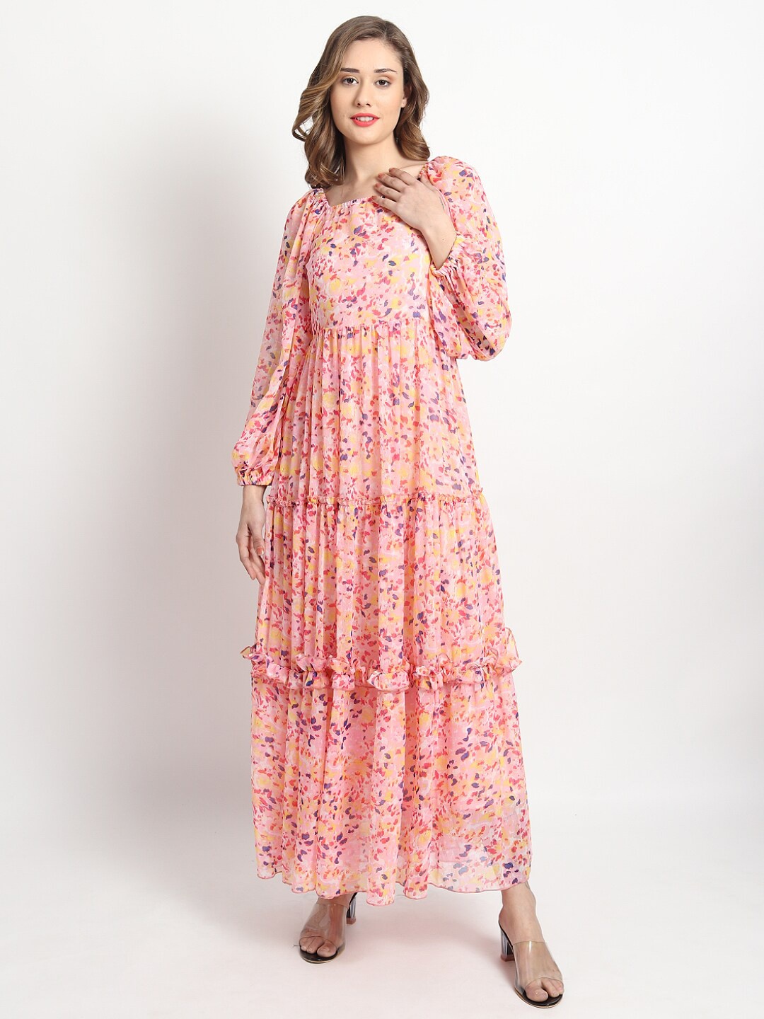 

ISAM Floral Maxi Dress, Peach