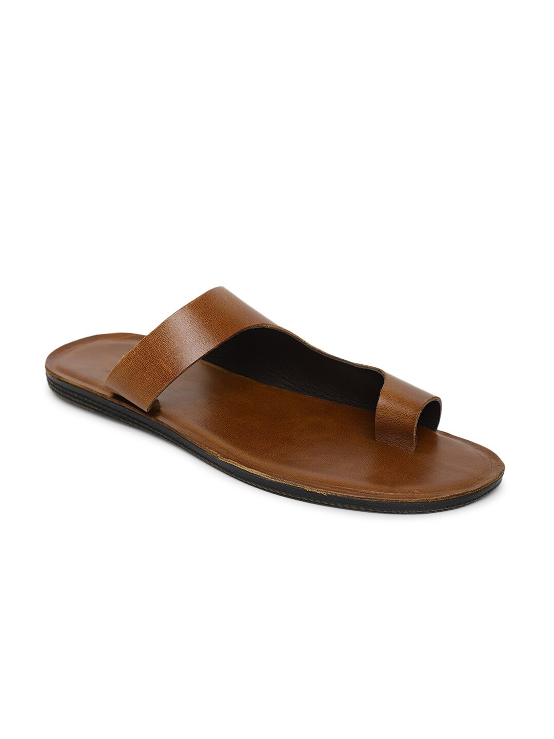 

Fabindia Men One Toe Leather Comfort Sandals, Brown