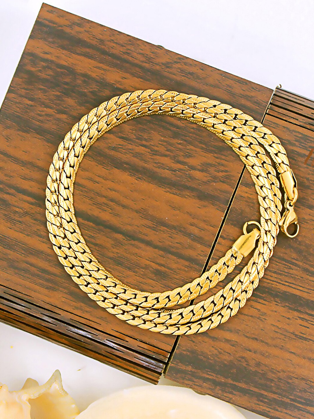 

NAKABH Men Gold-Plated Stainless Steel Chain Necklace
