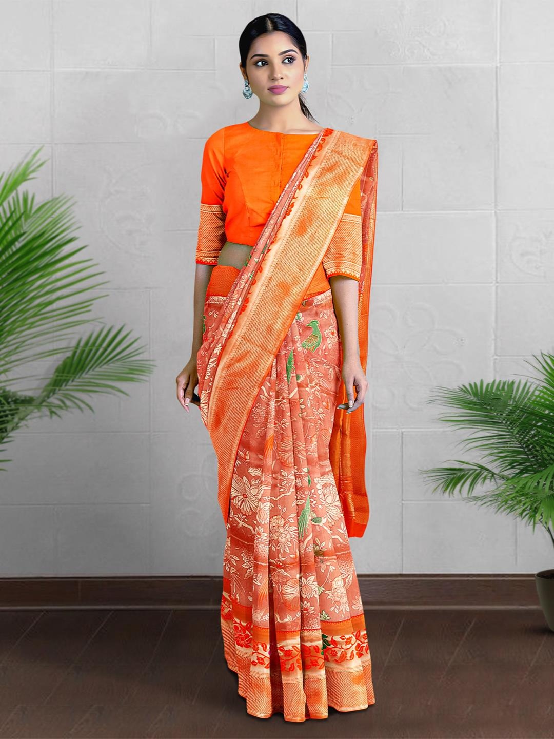 

Kalamandir Woven Design Zari Silk Blend Banarasi Saree, Pink