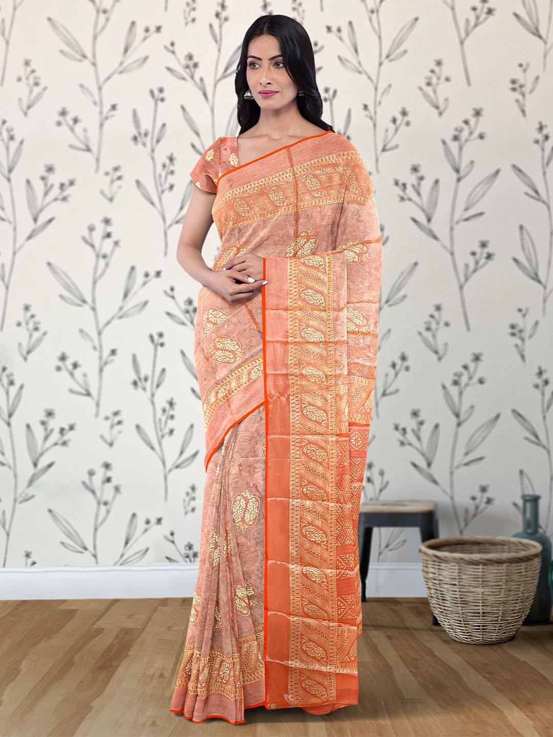 

Kalamandir Ethnic Motifs Printed Saree, Orange