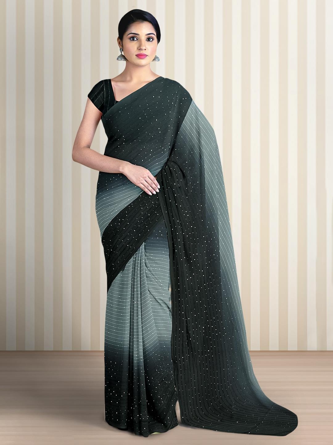 

Kalamandir Embellished Georgette Saree, Grey