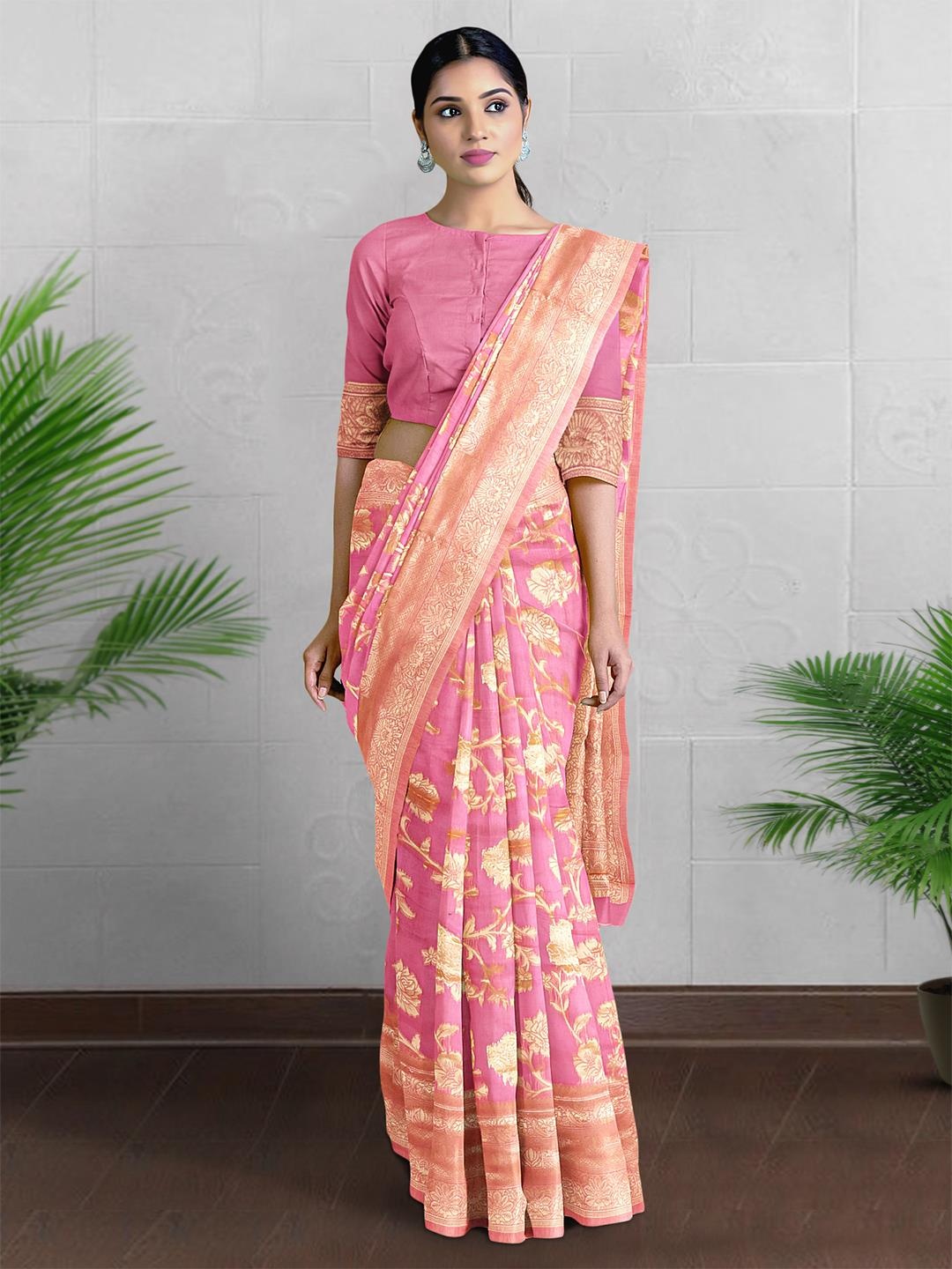 

Kalamandir Floral Printed Saree, Pink