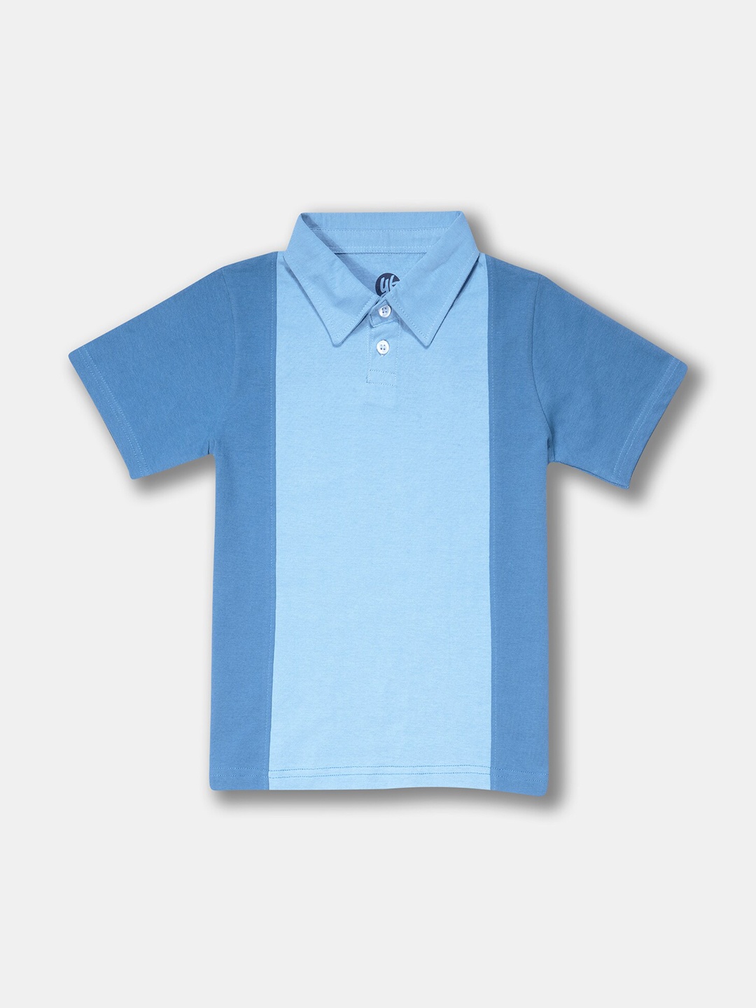 

YK Boys Colourblocked Polo Collar Cotton T-shirt, Blue