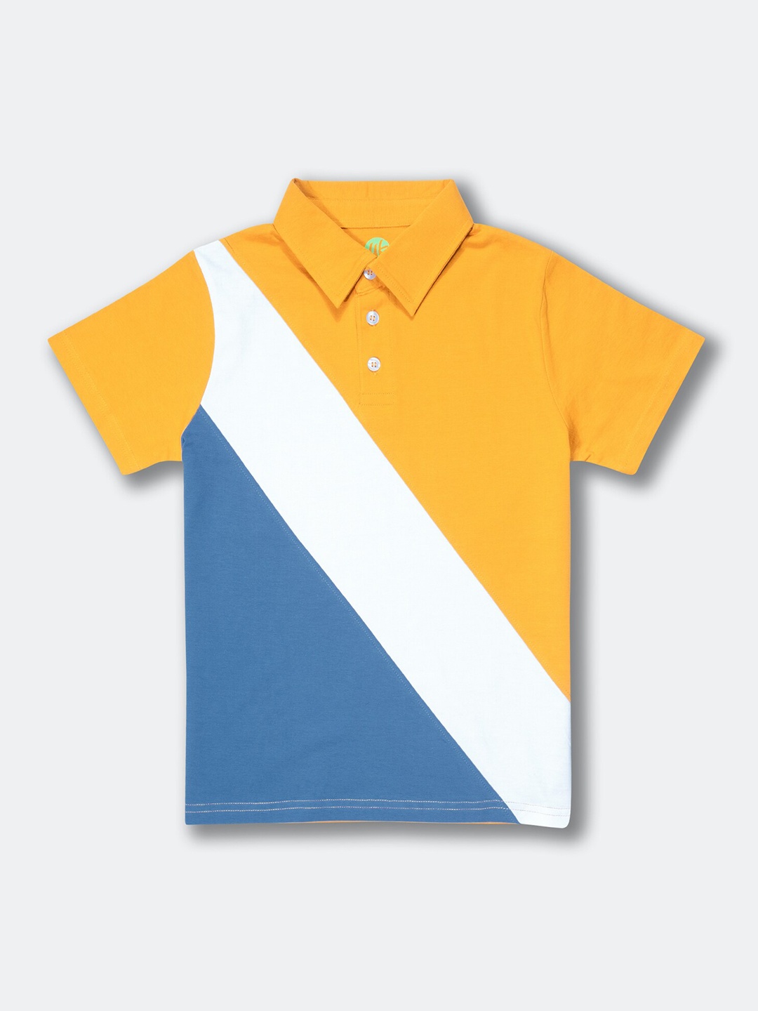 

YK Boys Colourblocked Polo Collar Cotton T-shirt, Yellow