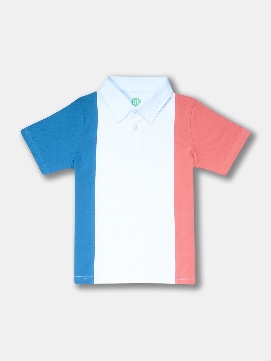 

YK Boys Colourblocked Polo Collar Pure Cotton T-shirt, Blue