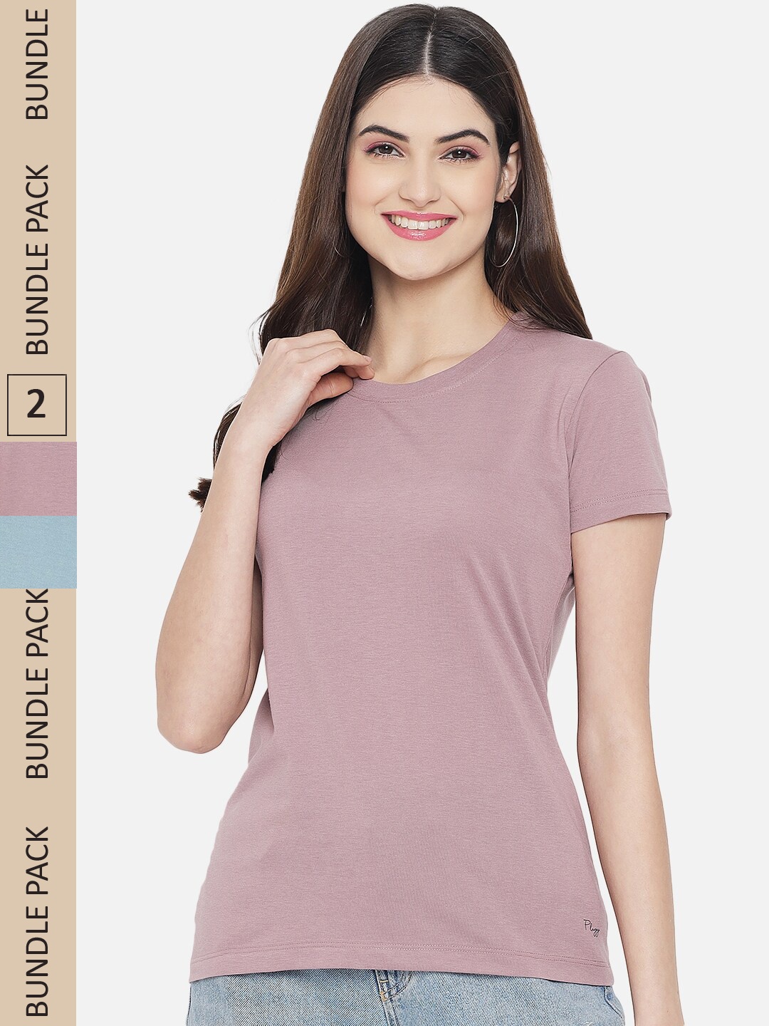 

Plagg Pack Of 2 Cotton T-shirt, Lavender