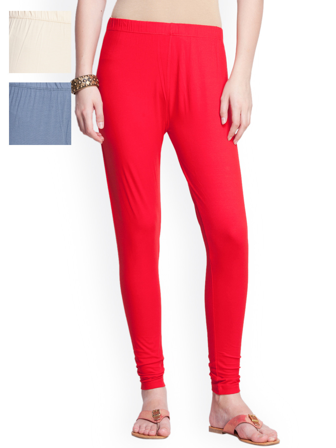 

Dollar Missy Pack of 3 Ankle-Length Leggings, Red