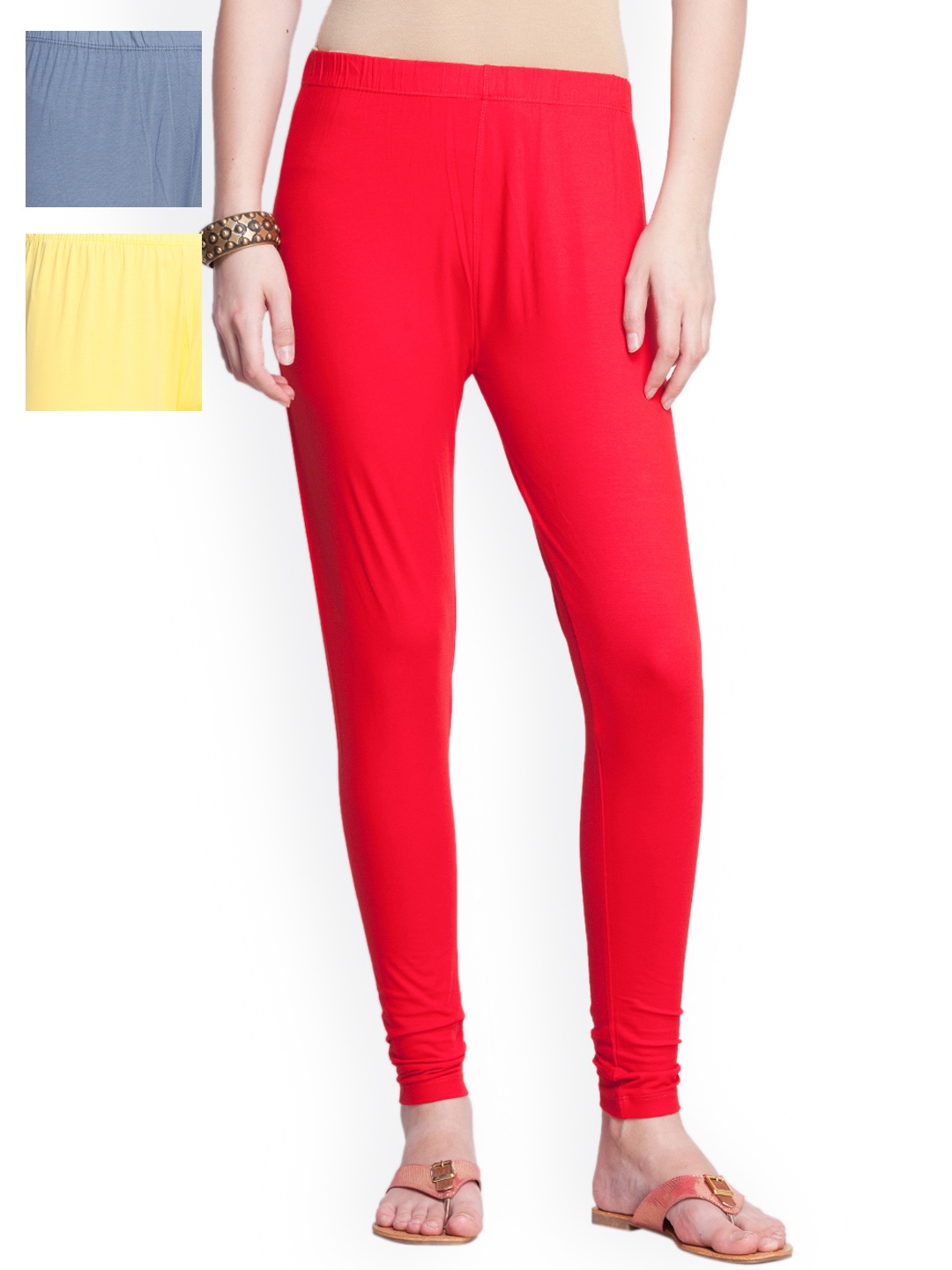 

Dollar Missy Pack of 3 Ankle-Length Leggings, Red