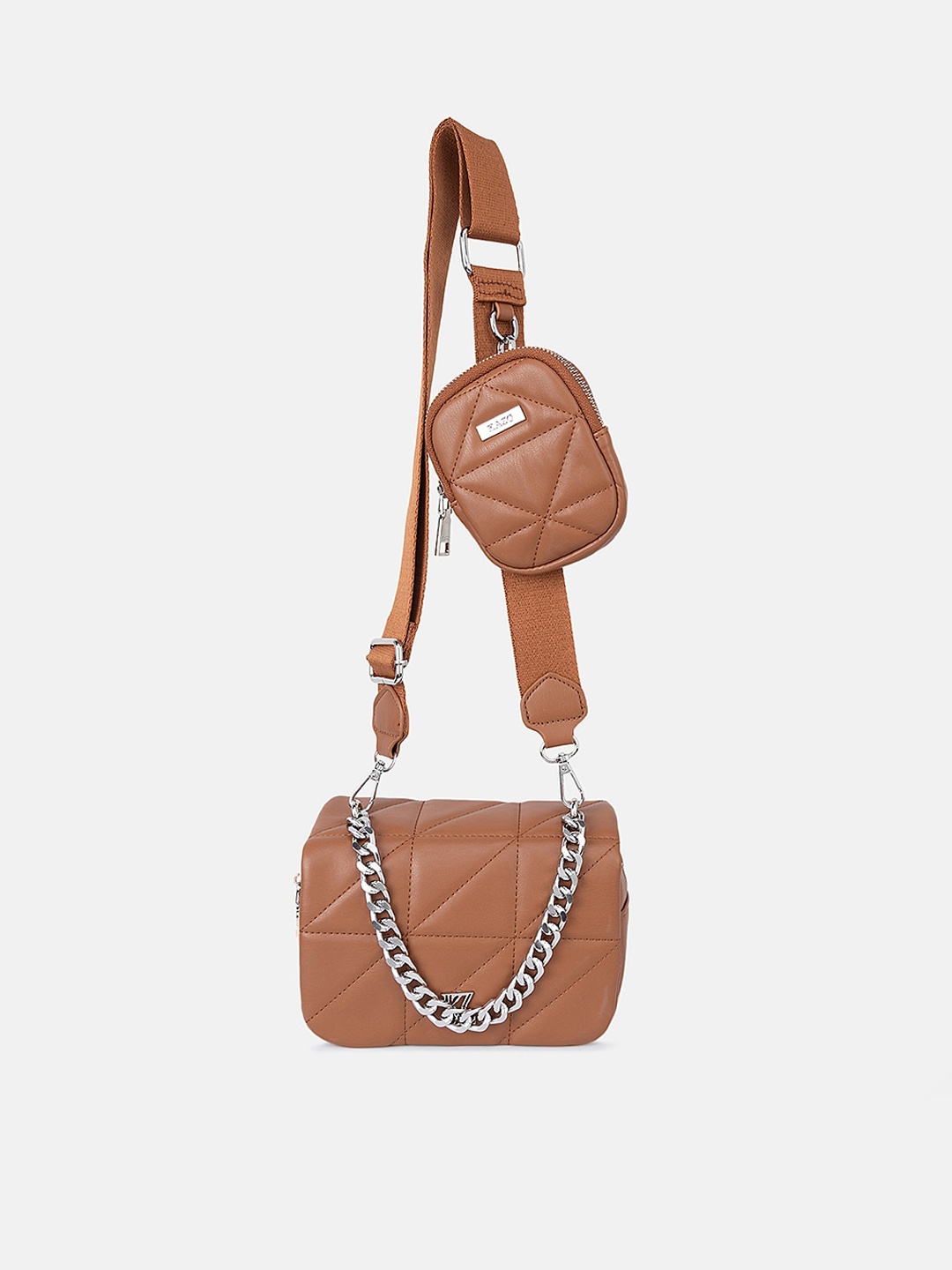 

Kazo Pu Small Sling Bag with Quilted, Tan