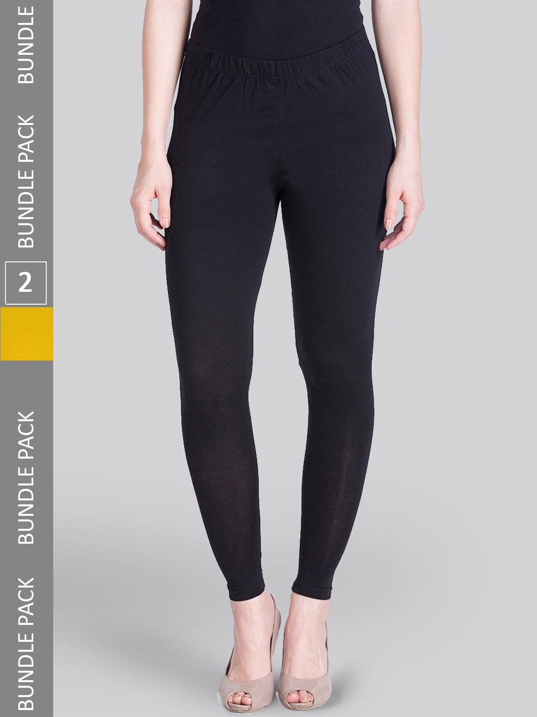 

LYRA Pack Of 2 Ankle-Length Leggings, Yellow