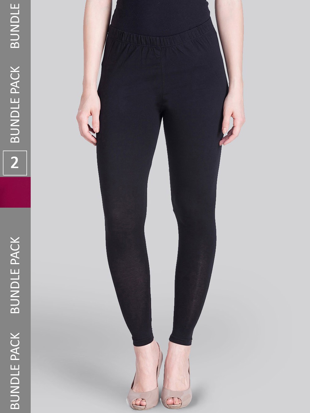 

LYRA Pack Of 2 Ankle-Length Leggings, Magenta