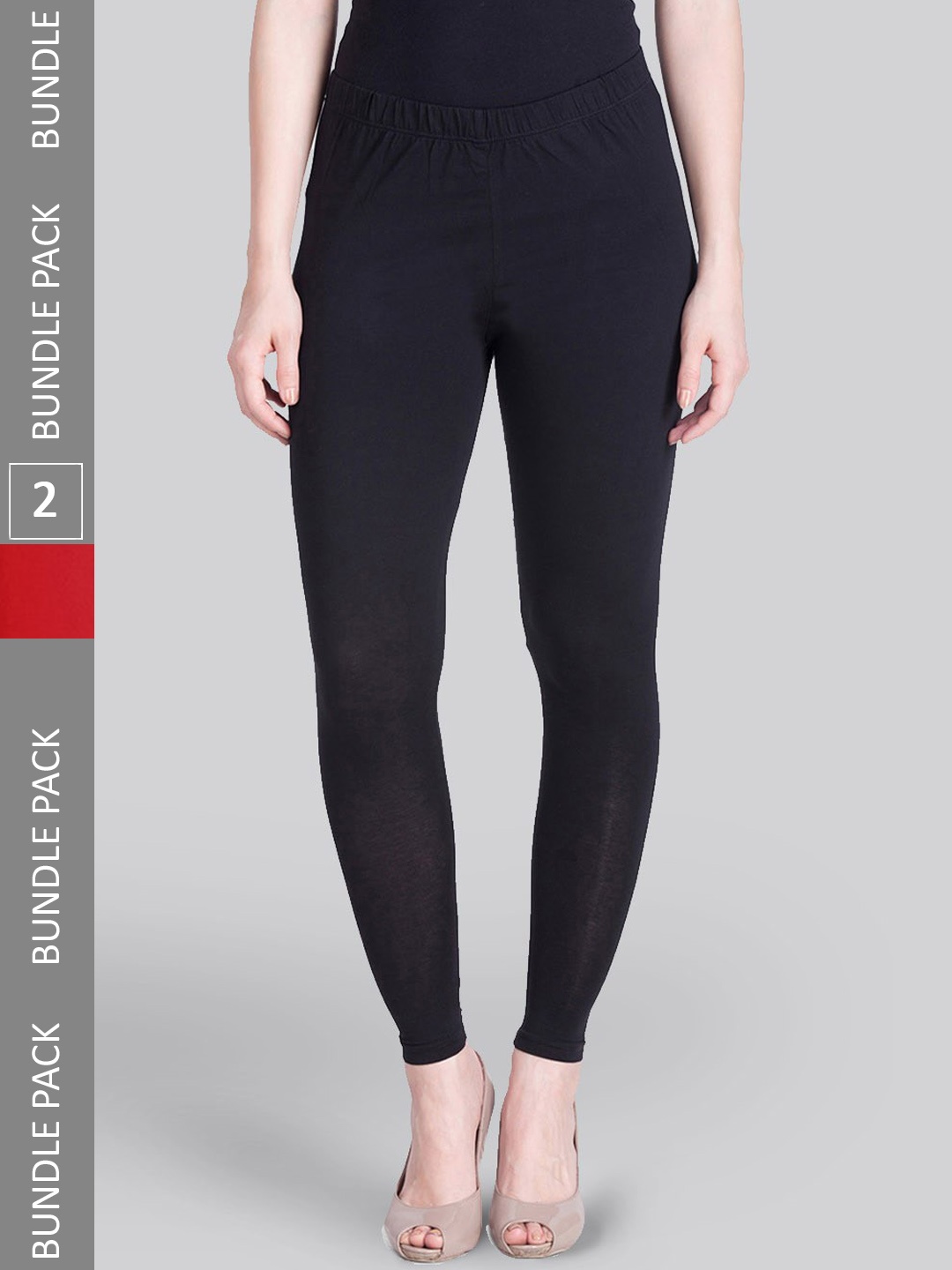 

LYRA Pack Of 2 Ankle-Length Leggings, Black