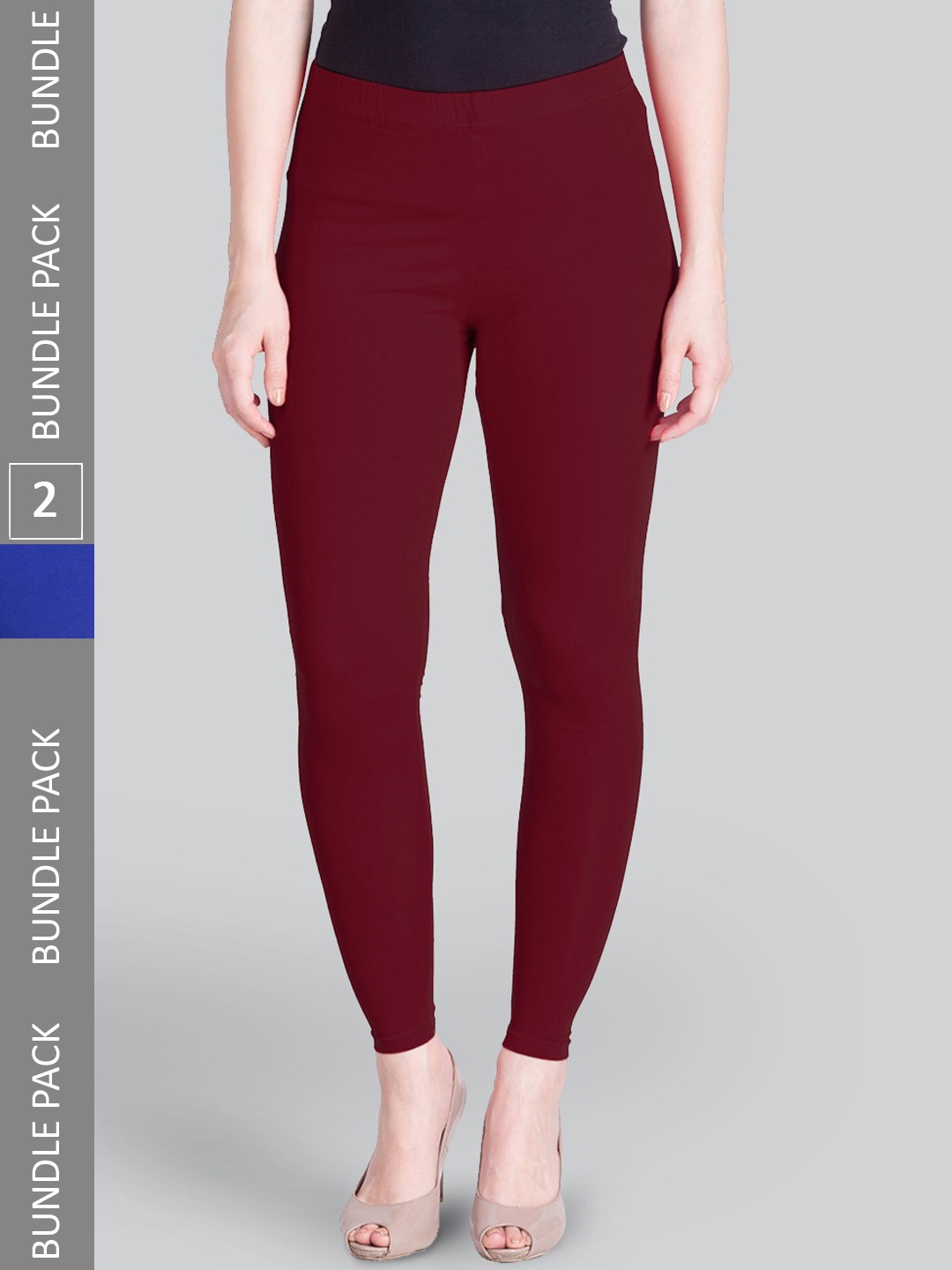 

LYRA Women Pack Of 2 Ankle-Length Leggings, Maroon