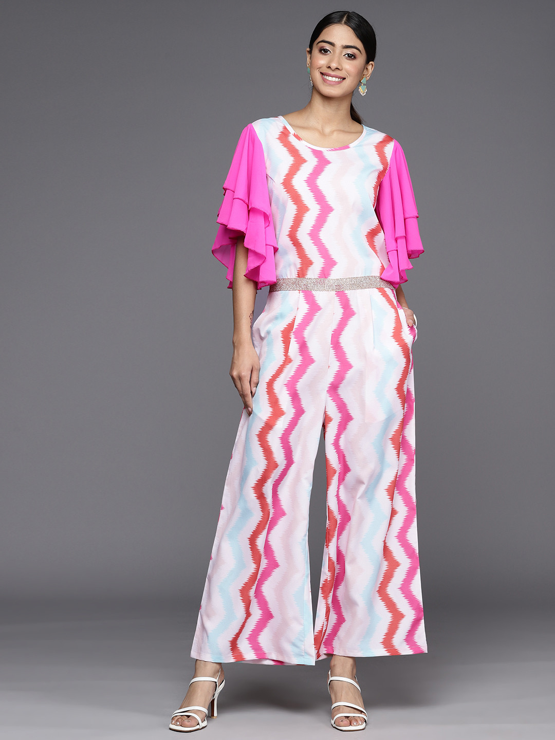 

Ahalyaa Multicoloured Printed Basic Jumpsuit, Multi