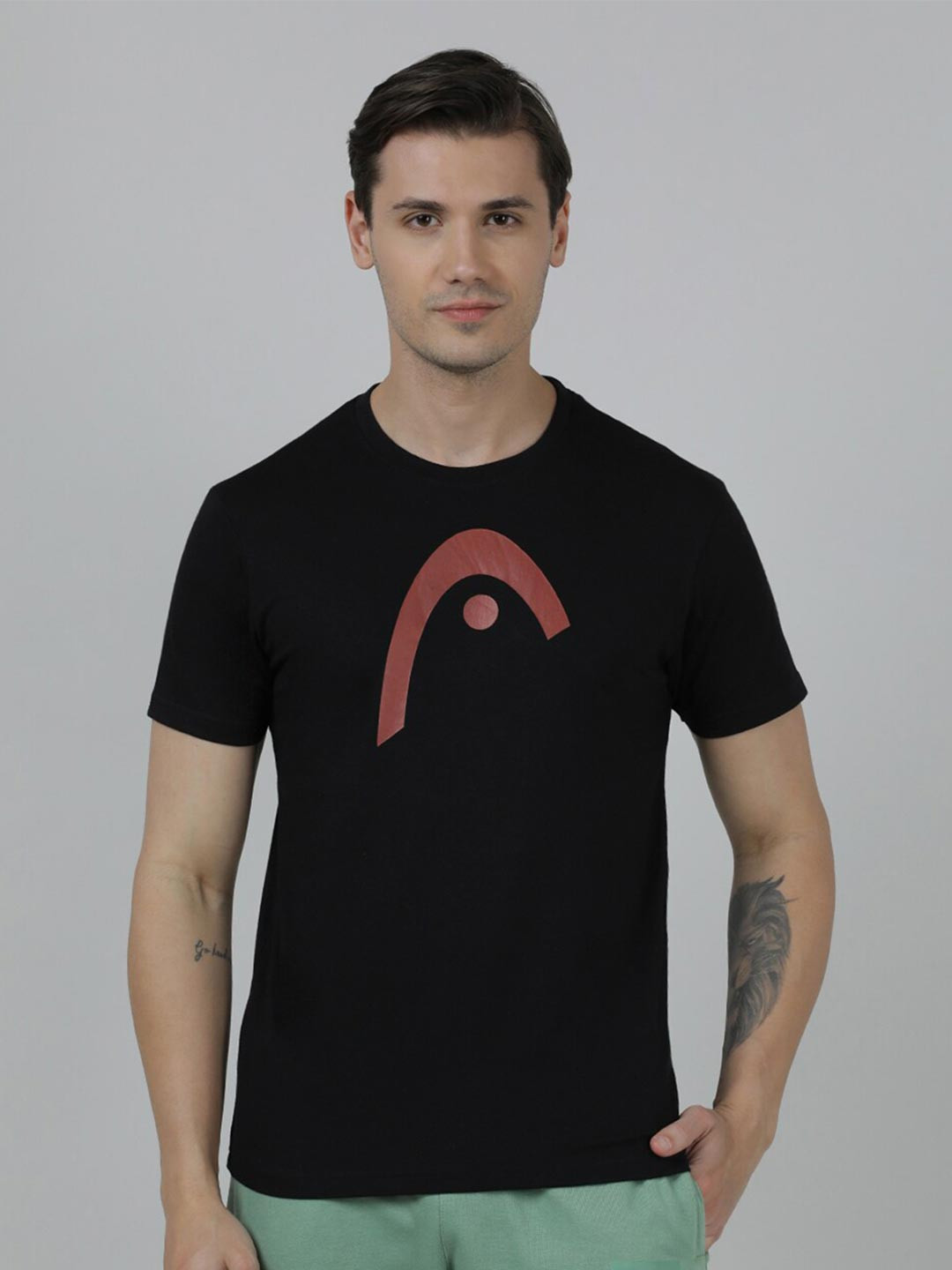 

Head Graphic Printed Slim Fit T-shirt, Black