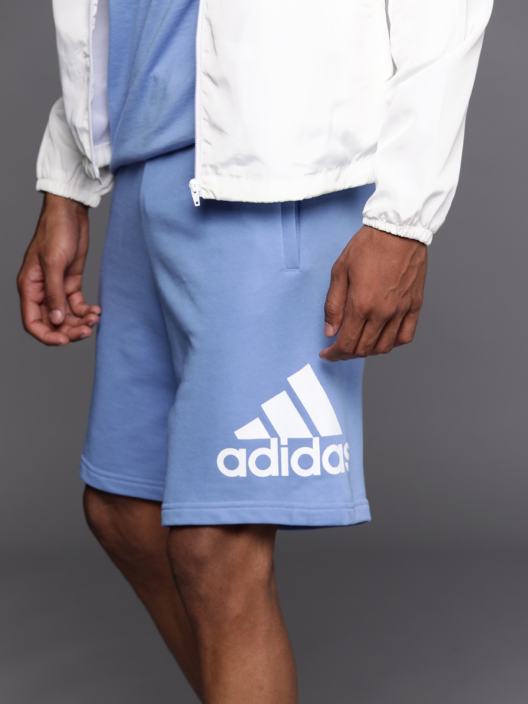 

ADIDAS Men MH BOSSHORTFT Brand Logo Printed Sports Shorts, Blue