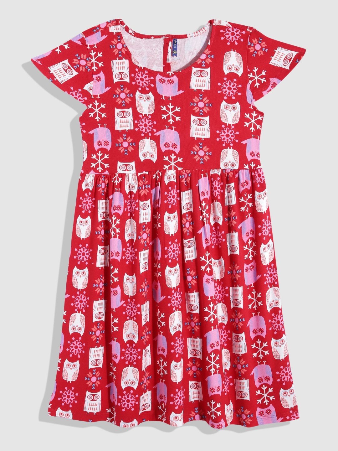 

YK Animal Print A-Line Midi Dress, Red