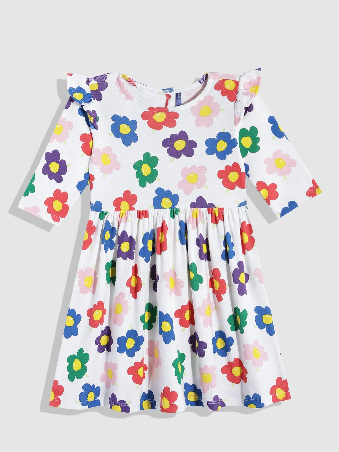 

YK Girls Floral Printed Fit & Flare Dress, Multi