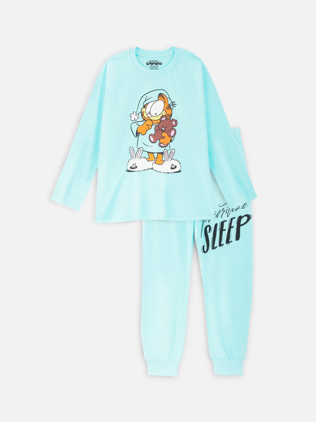 

Nap Chief Kids Garfield Printed Pure Cotton Night Suit, Blue