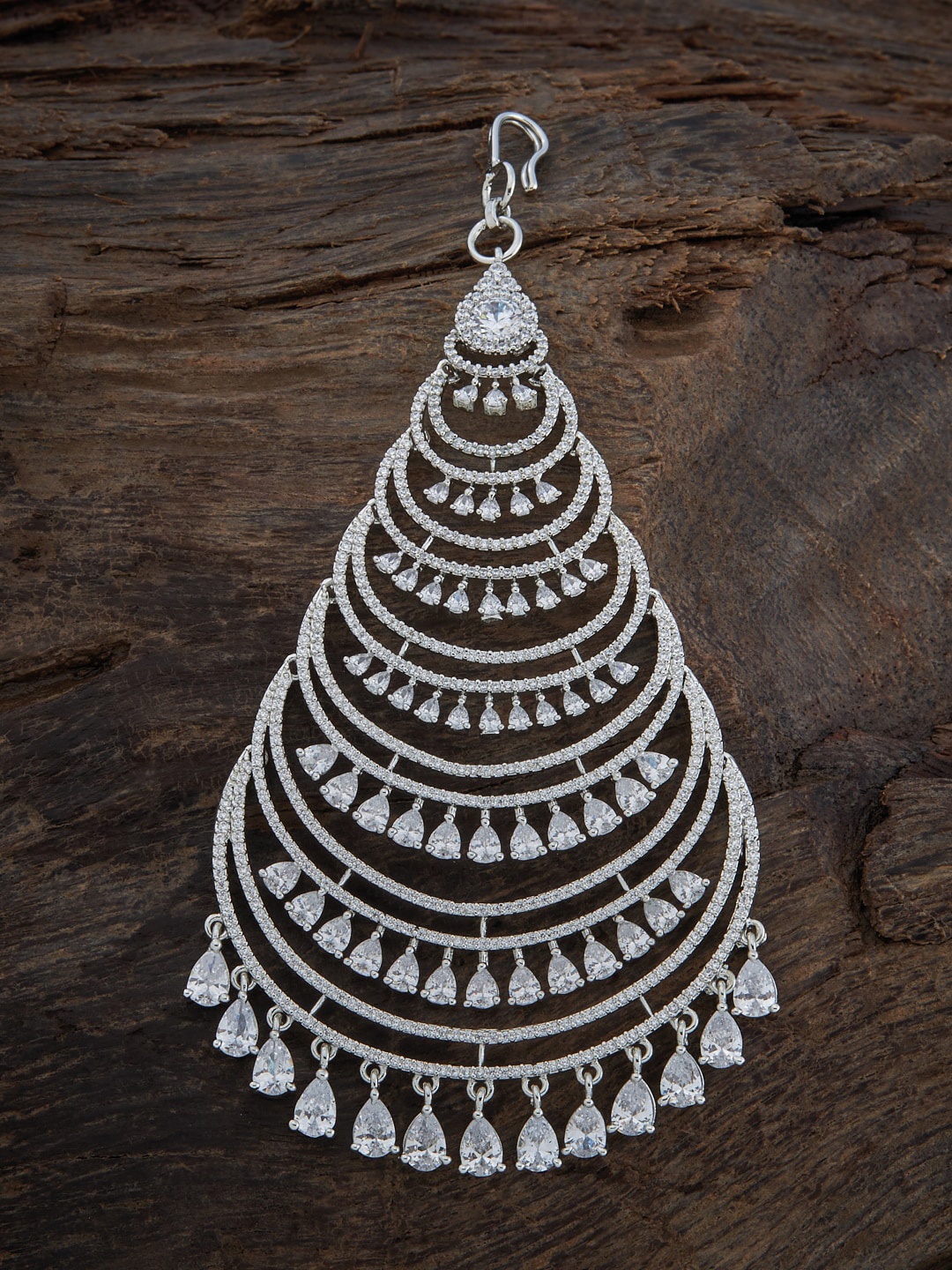 

Kushal's Fashion Jewellery Rhodium-Plated Stone Studded Metal Hair Brooch, White