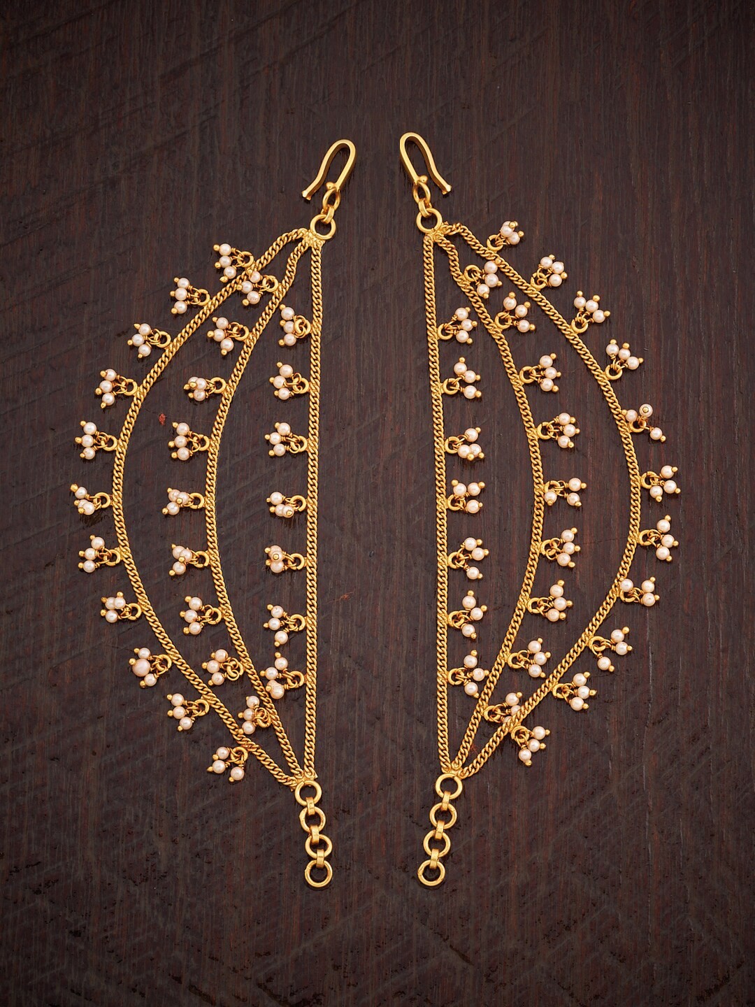 

Kushal's Fashion Jewellery Gold-Plated Contemporary Ear Cuff Earrings, White