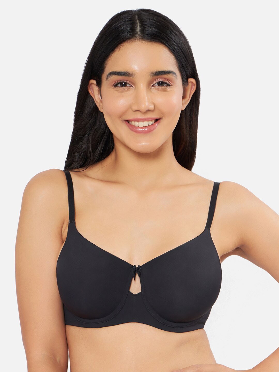 

Amante Solid Padded Wired Elegant Dream T-Shirt Bra BRA92101, Black