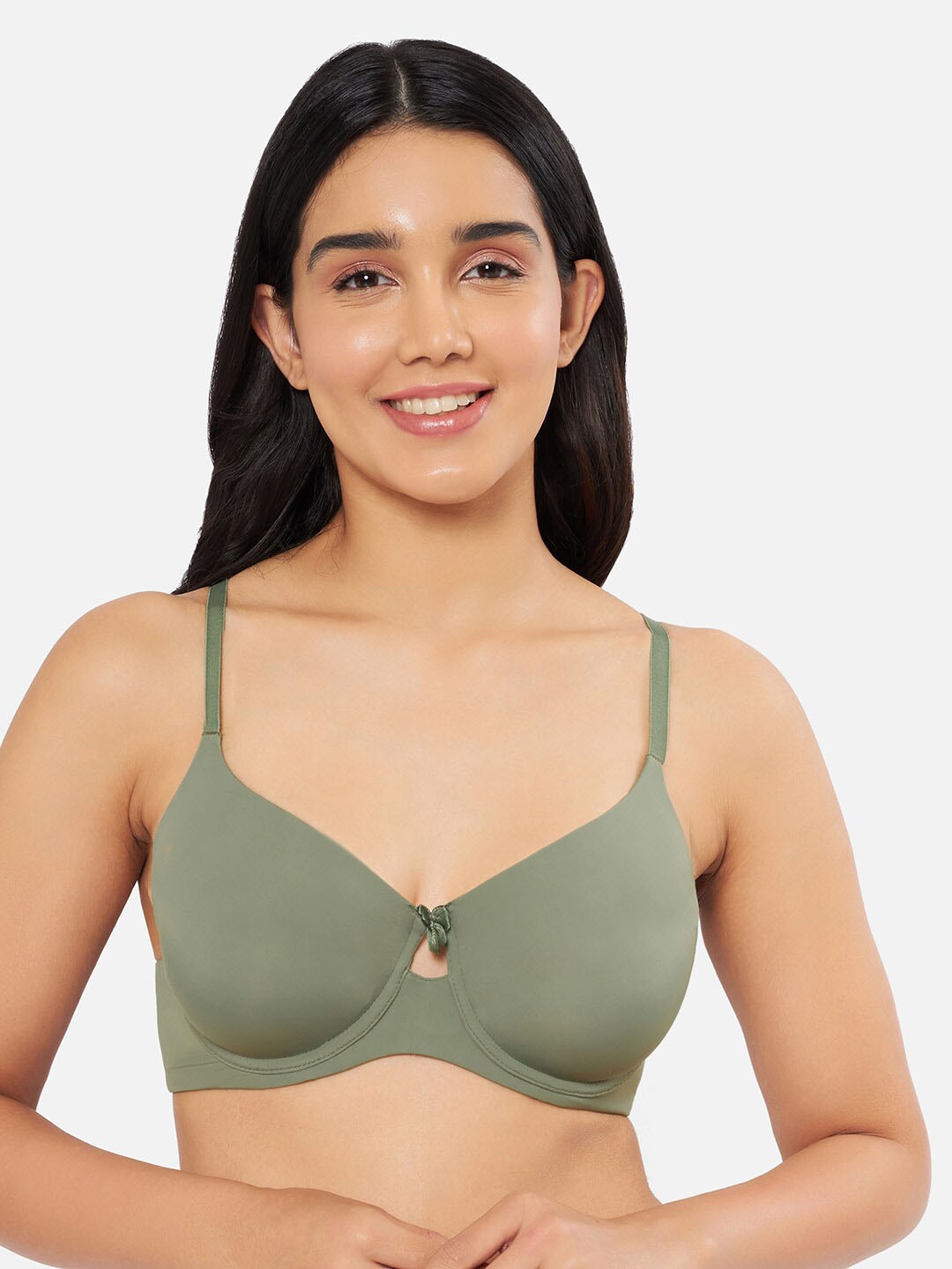 

Amante Solid Padded Wired Elegant Dream T-Shirt Bra BRA92101, Green