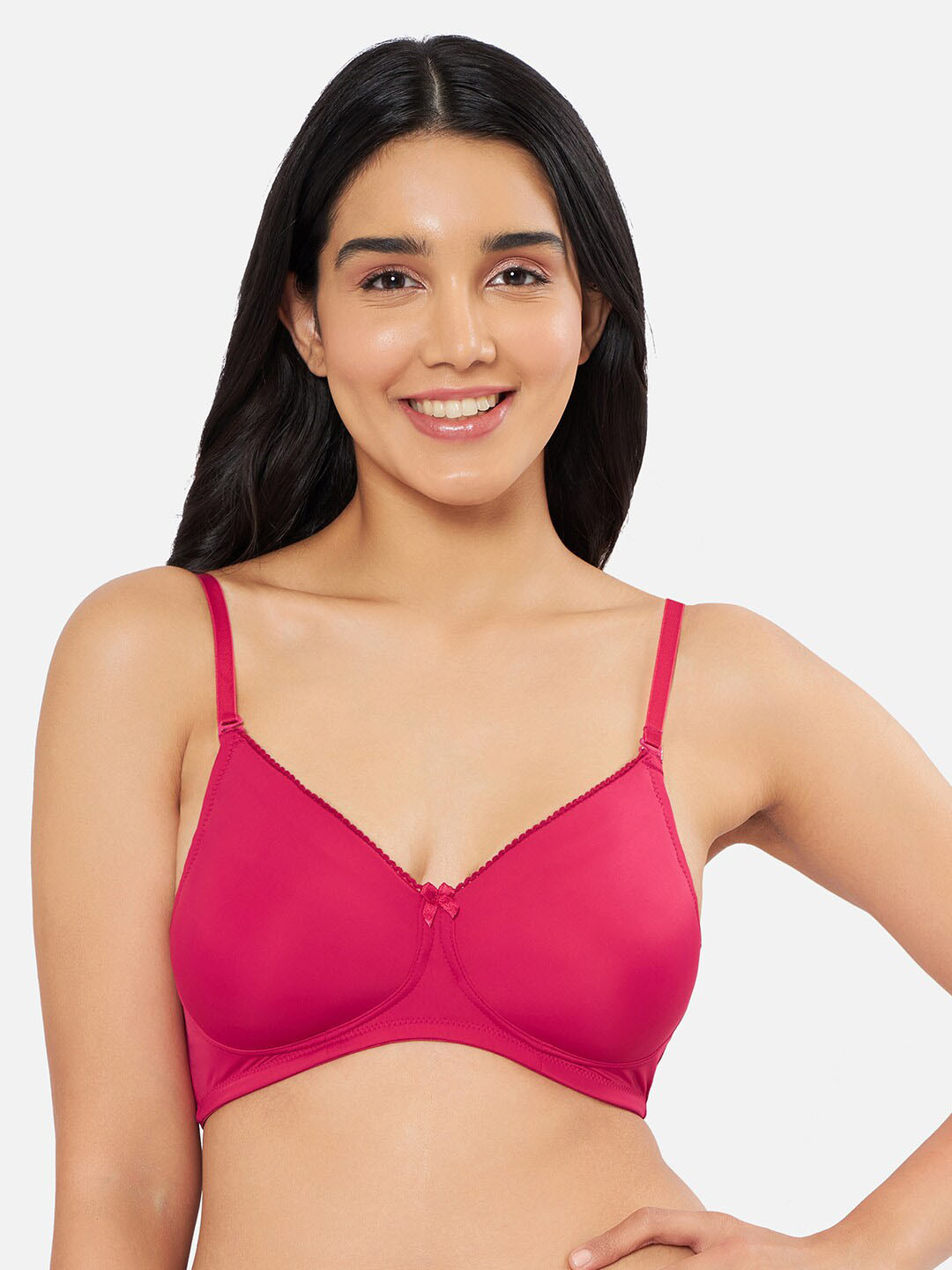 

Amante Solid Padded Wirefree Smooth Elegance T-shirt Bra - BRA92301, Red