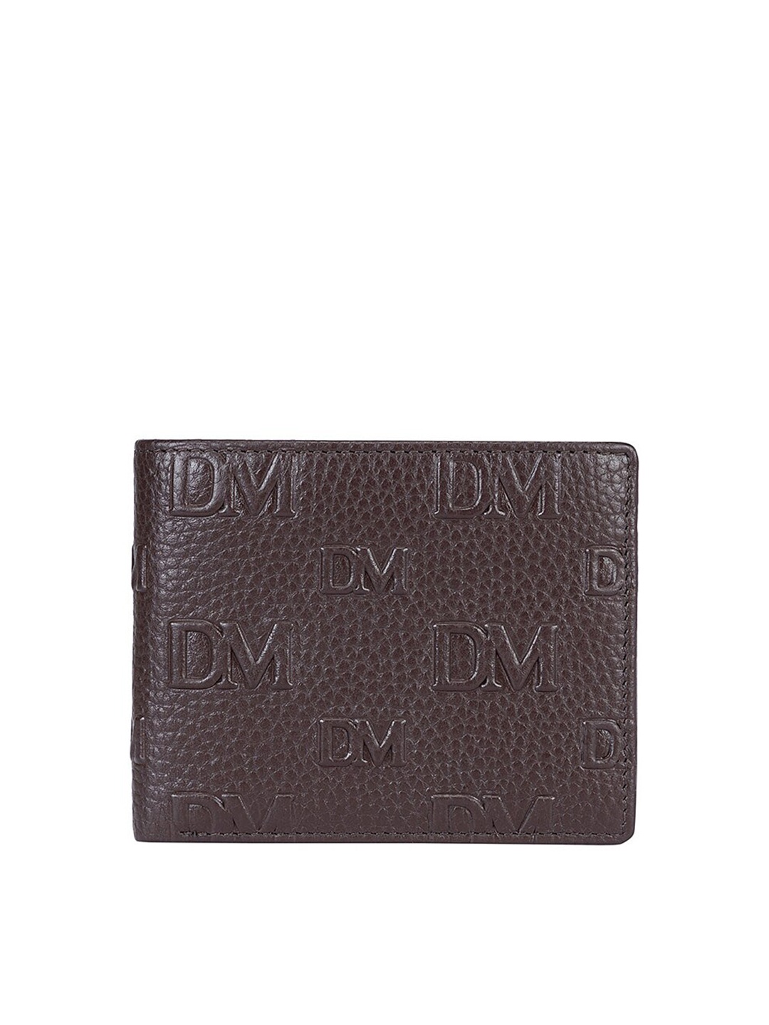 

Da Milano Men Brand Logo Leather Two Fold Wallet, Brown